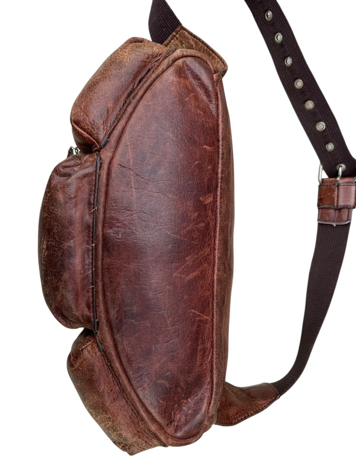 Avirex Vintage 2000s Avirex Distress Patina Leather Cargo Chest Bag Size ONE SIZE - 9 Thumbnail