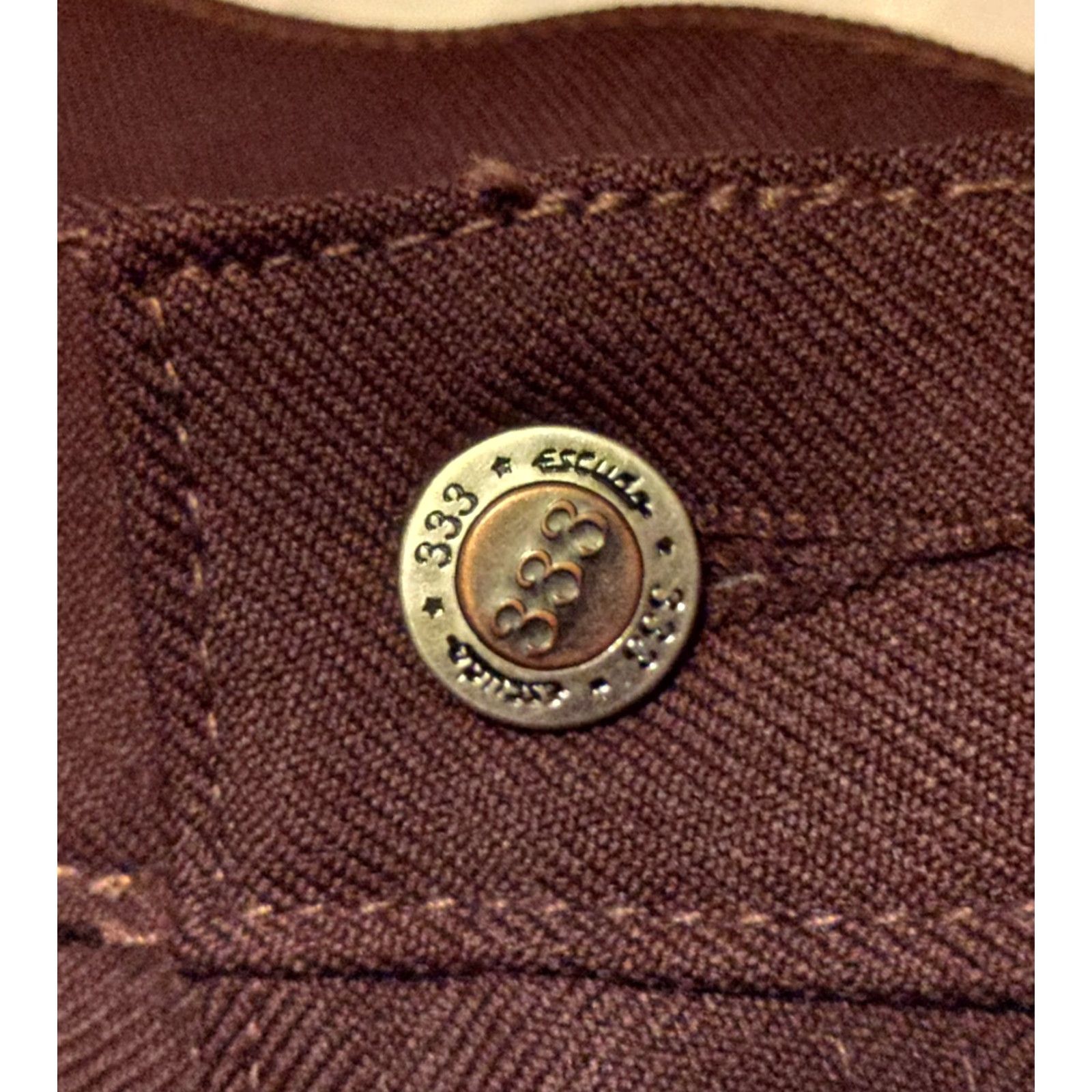 Vintage VINTAGE Escudo Jeans Cowboy Brown 333 Estilo Men's 32 x 32 5-Pocket Denim Polyester Black Label Cowboys Southwestern Solid Brown Jeans Mens Size US 32 / EU 48 - 7 Thumbnail