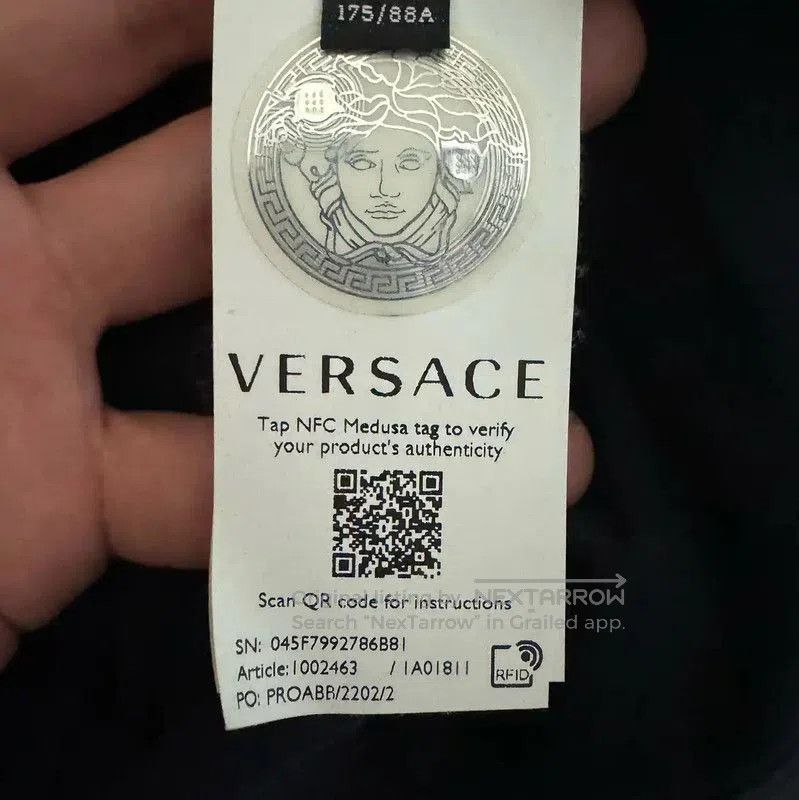 Versace Versace Men's Cotton Logo T-Shirt in Navy . Size US S / EU 44-46 / 1 - 4 Thumbnail