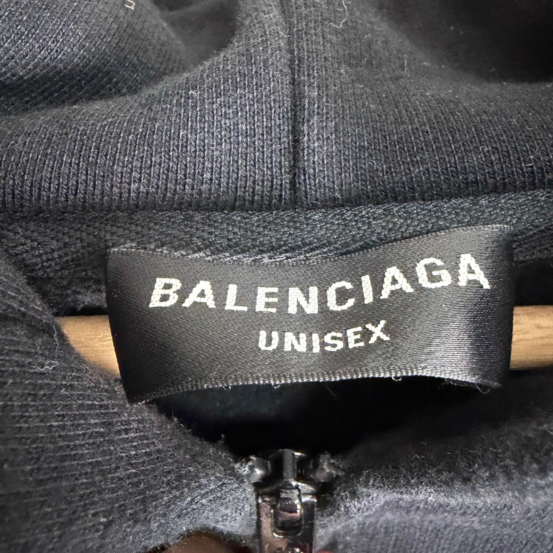 Balenciaga Balenciaga Logo Embroidered Zip Hoodie Black Size 4 Size US XL / EU 56 / 4 - 4 Thumbnail