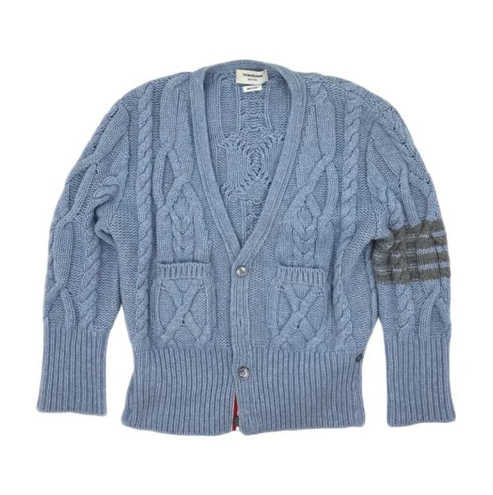 Thom Browne Thom Browne Blue Versatile Knitted Cardigan Size US L / EU 52-54 / 3 - 1 Thumbnail