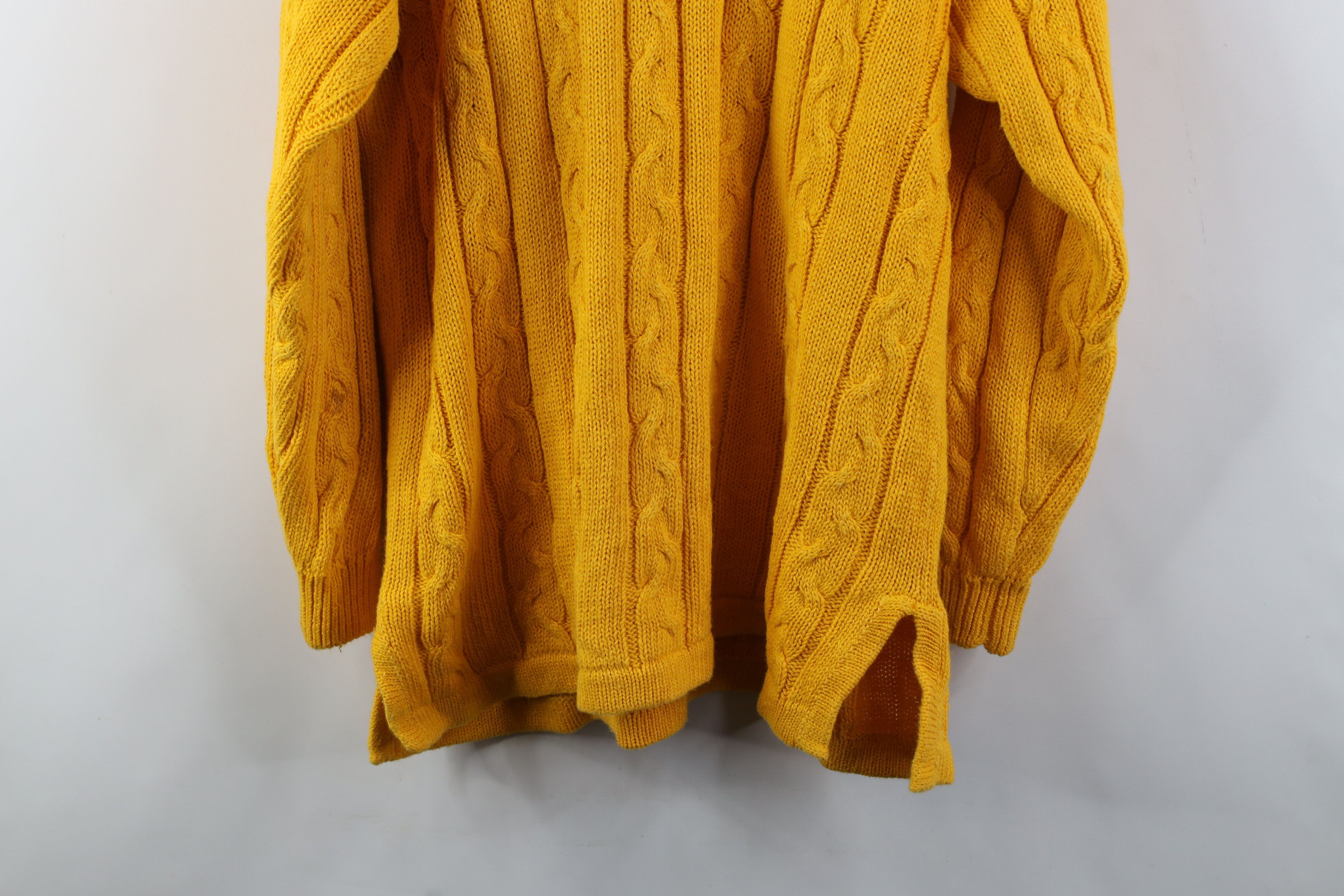 Vintage Vintage 90s Streetwear Chunky Cable Knit Sweater Yellow Size M / US 6-8 / IT 42-44 - 12 Thumbnail