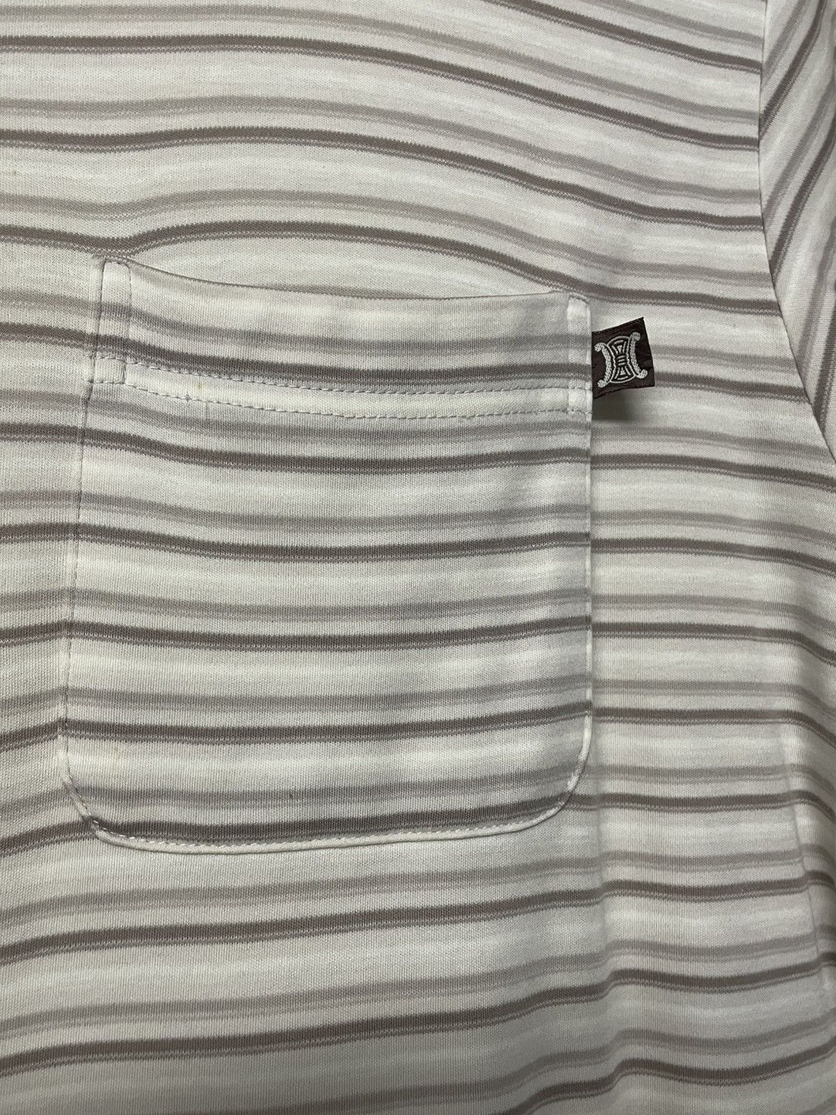 Celine Vintage Designer Celine Striped Boxy Casual Comfort Tshirt Size US L / EU 52-54 / 3 - 7 Thumbnail