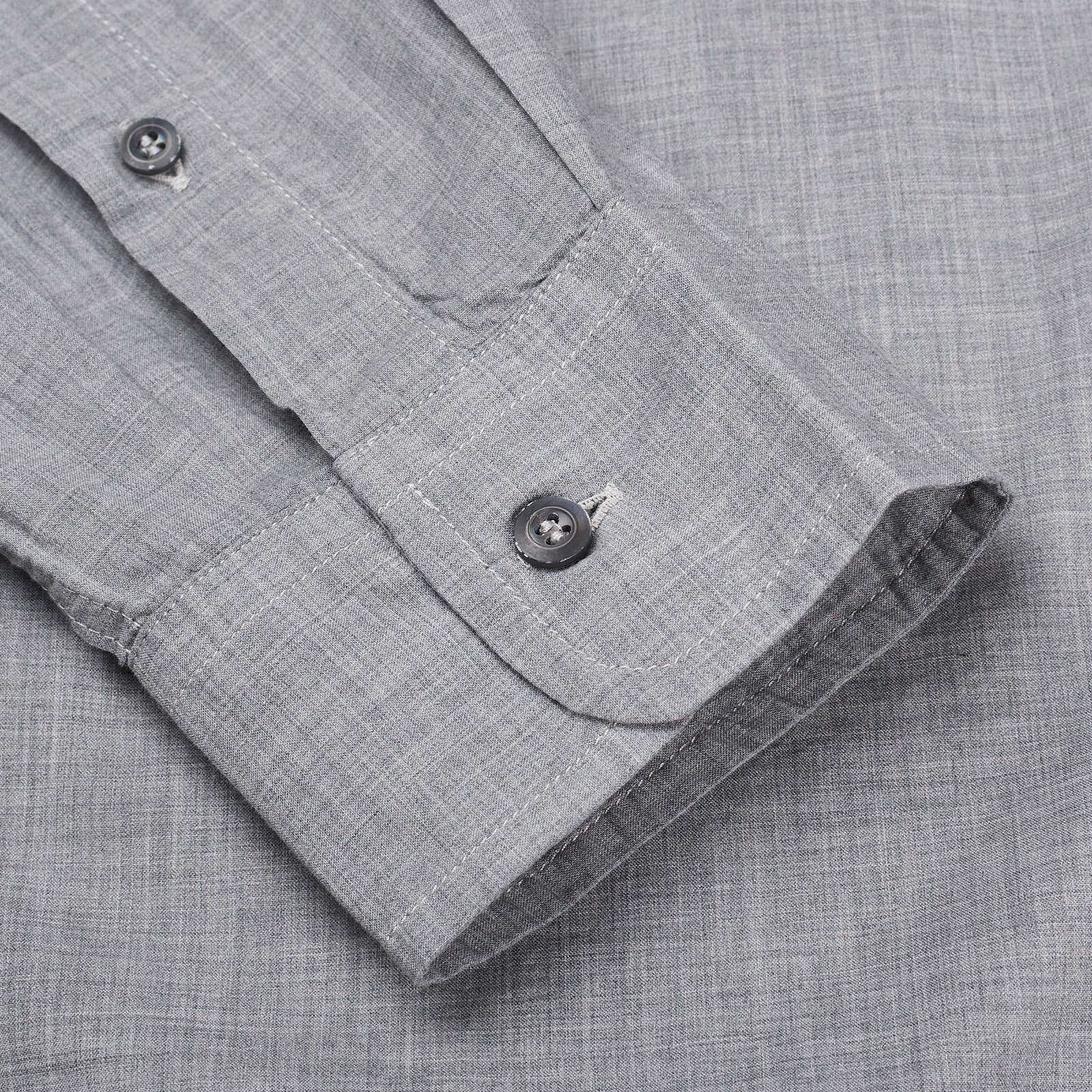 Brunello Cucinelli BRUNELLO CUCINELLI Gray Cotton Casual Military Shirt Size US XL / EU 56 / 4 - 5 Thumbnail