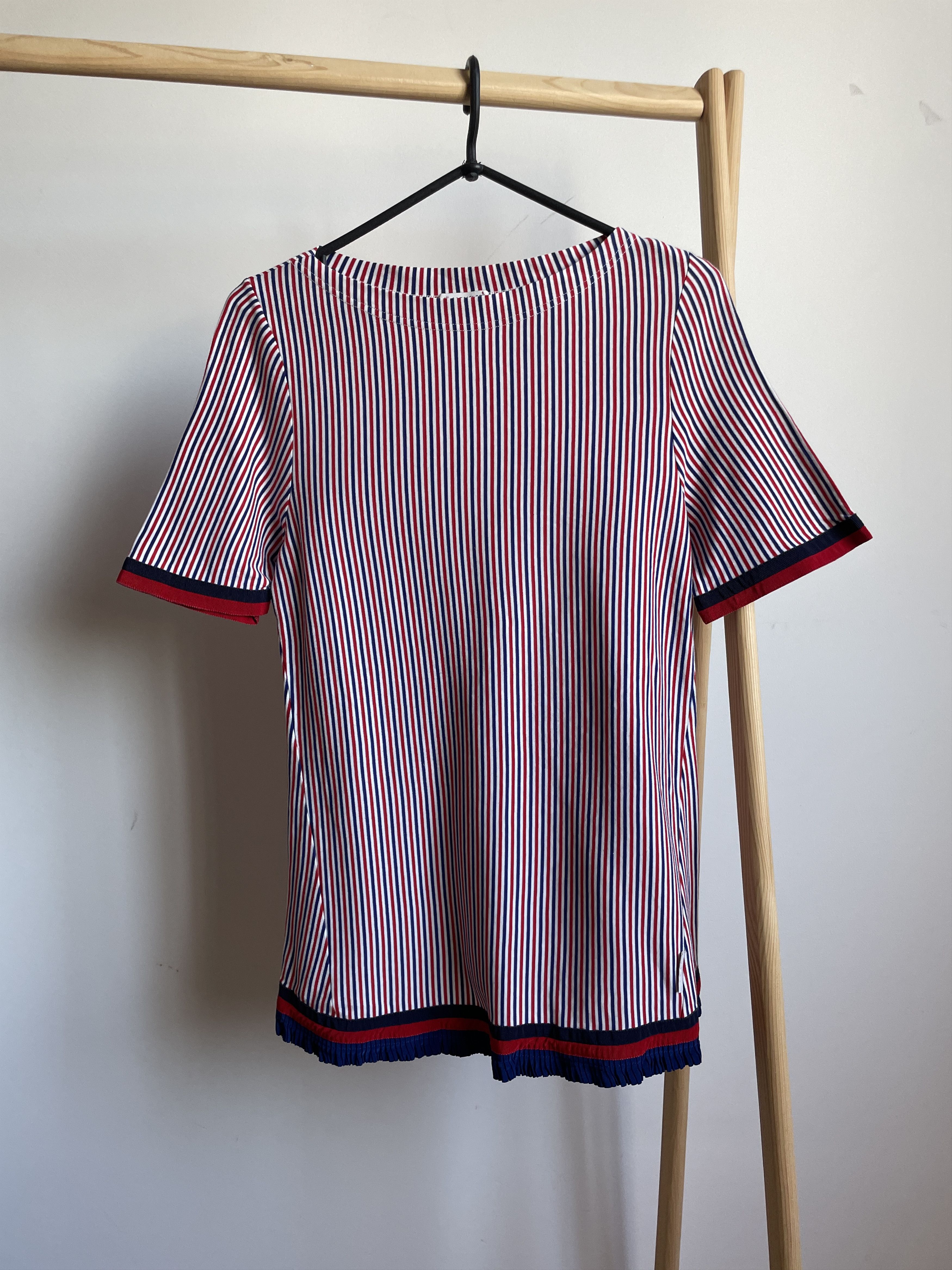 Moncler Moncler Womens Cotton Stiped Short Sleeve Tunic T-Shirt Size L / US 10 / IT 46 - 1 Thumbnail