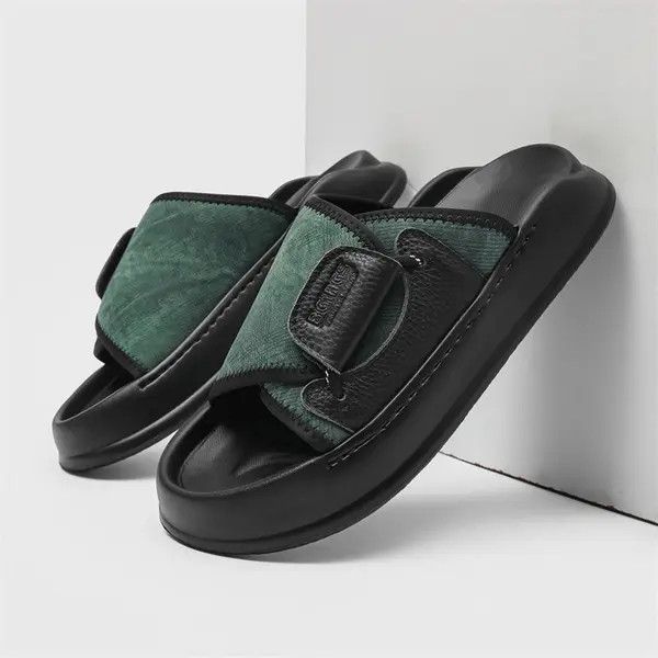 Other Stylish Green and Black Slip-On Sandals Size US 9 / EU 42 - 7 Thumbnail