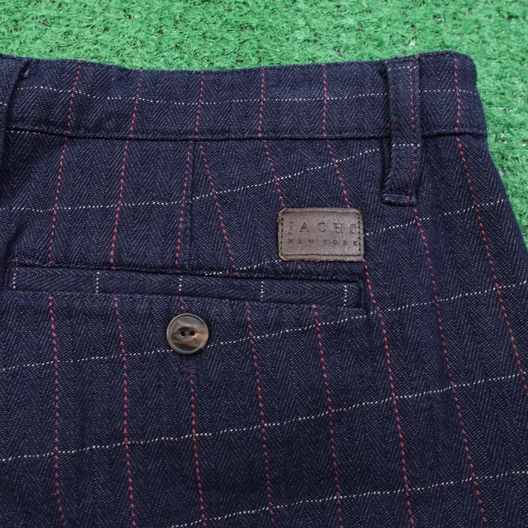 Vintage Vintage Jachs New York Bleecker Fit Check Shorts Mens Size 31 Casual Navy Blue 8-Inch Inseam Size US 31 - 5 Thumbnail