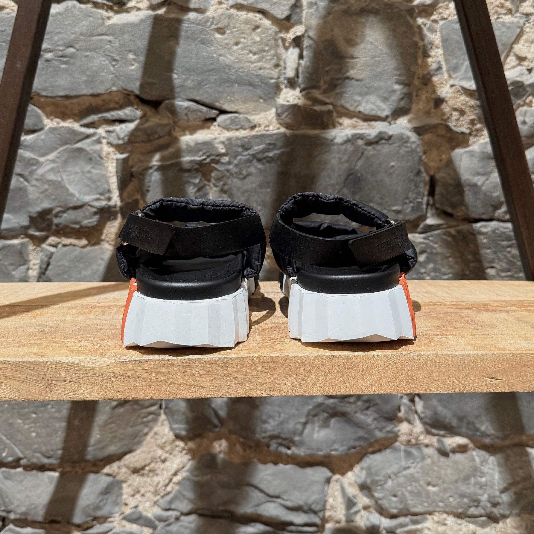 Hermes Hermès Black Nylon Electric Criss Cross Sandals Size US 7.5 / IT 37.5 - 5 Thumbnail