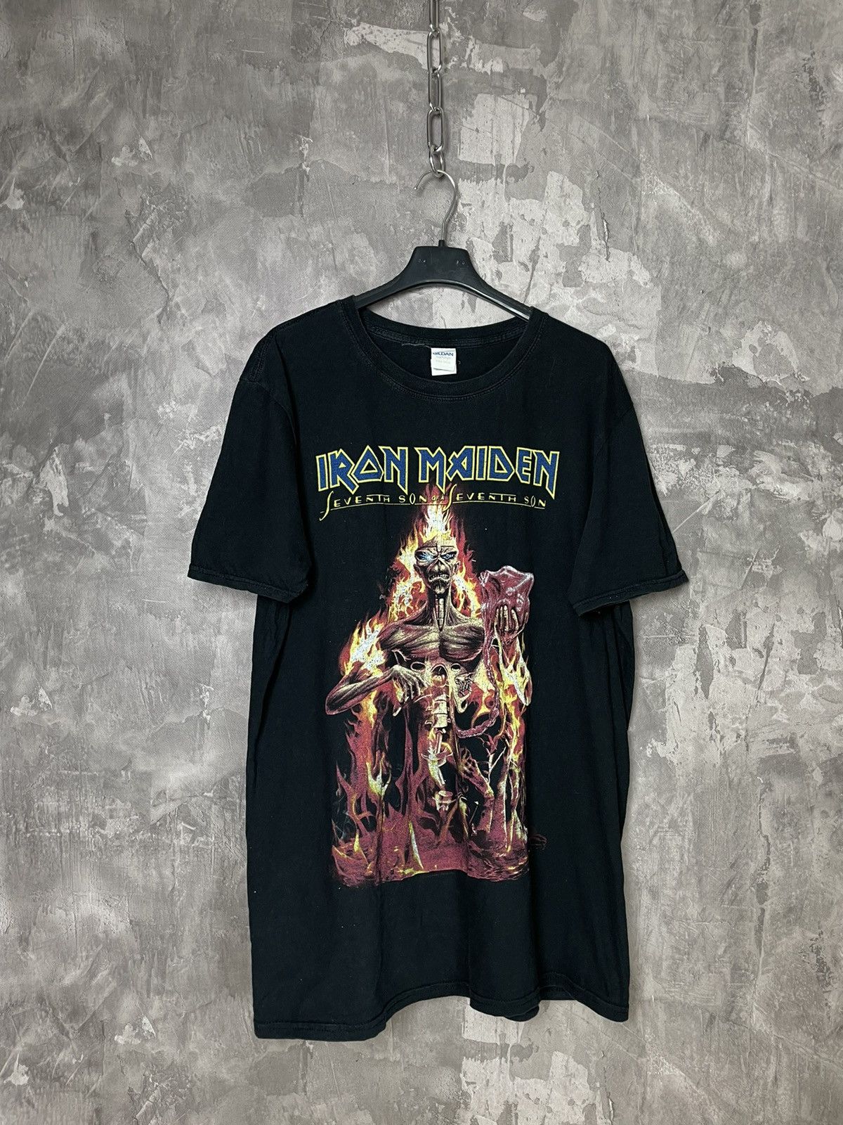 Band Tees × Iron Maiden × Vintage Vintage 00s Iron Maiden Retro Style Metal Black T shirt Size US L / EU 52-54 / 3 - 1 Thumbnail