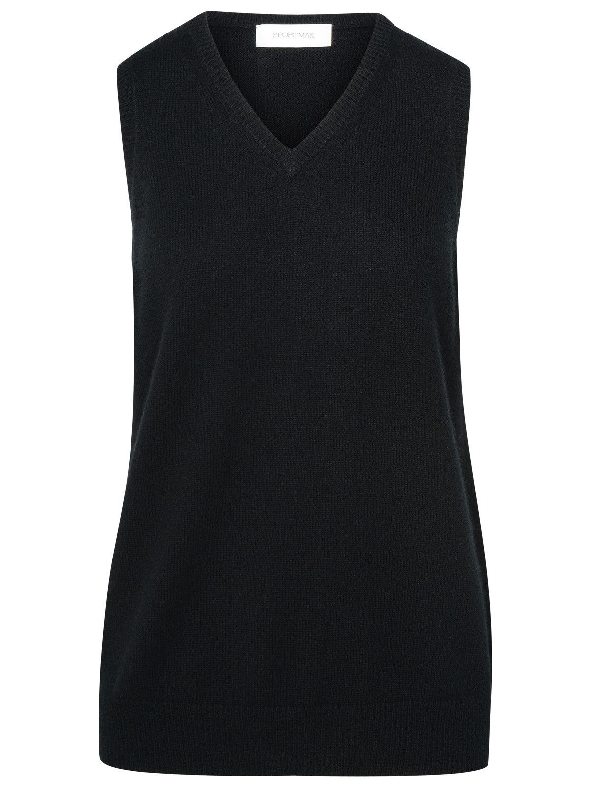 image of Sportmax Black Wool Blend Vest, Women's (Size Medium)
