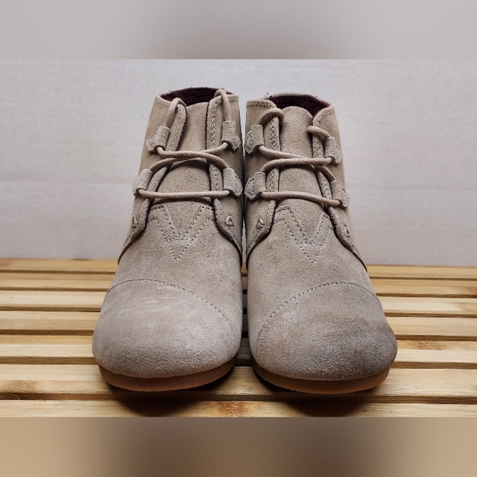 Toms TOMS Womens Beige Kala Wedge Ankle Booties Size 10 Size US 10 / IT 40 - 5 Thumbnail
