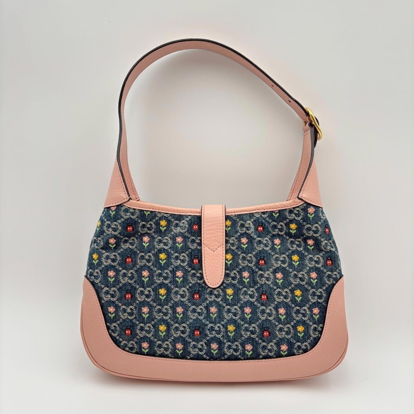 Gucci Gucci Jackie 1961 GG Denim Floral Shoulder Bag LimitedEditio Size ONE SIZE - 2 Thumbnail
