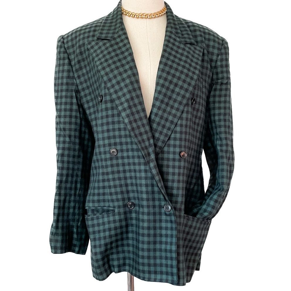 Vintage Vintage The Limited checkered plaid peak lapel blazer 12/L Size L / US 10 / IT 46 - 2 Thumbnail