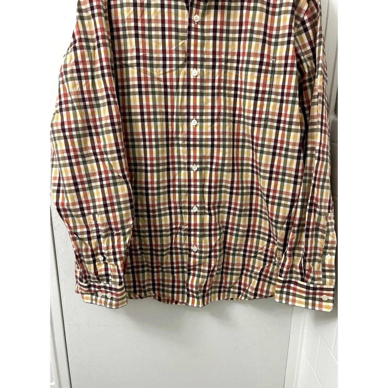Vintage LL Bean Shirt Mens Large Red Orange Plaid Oxford Button Down Long Sleeve 505642 Size US L / EU 52-54 / 3 - 3 Thumbnail