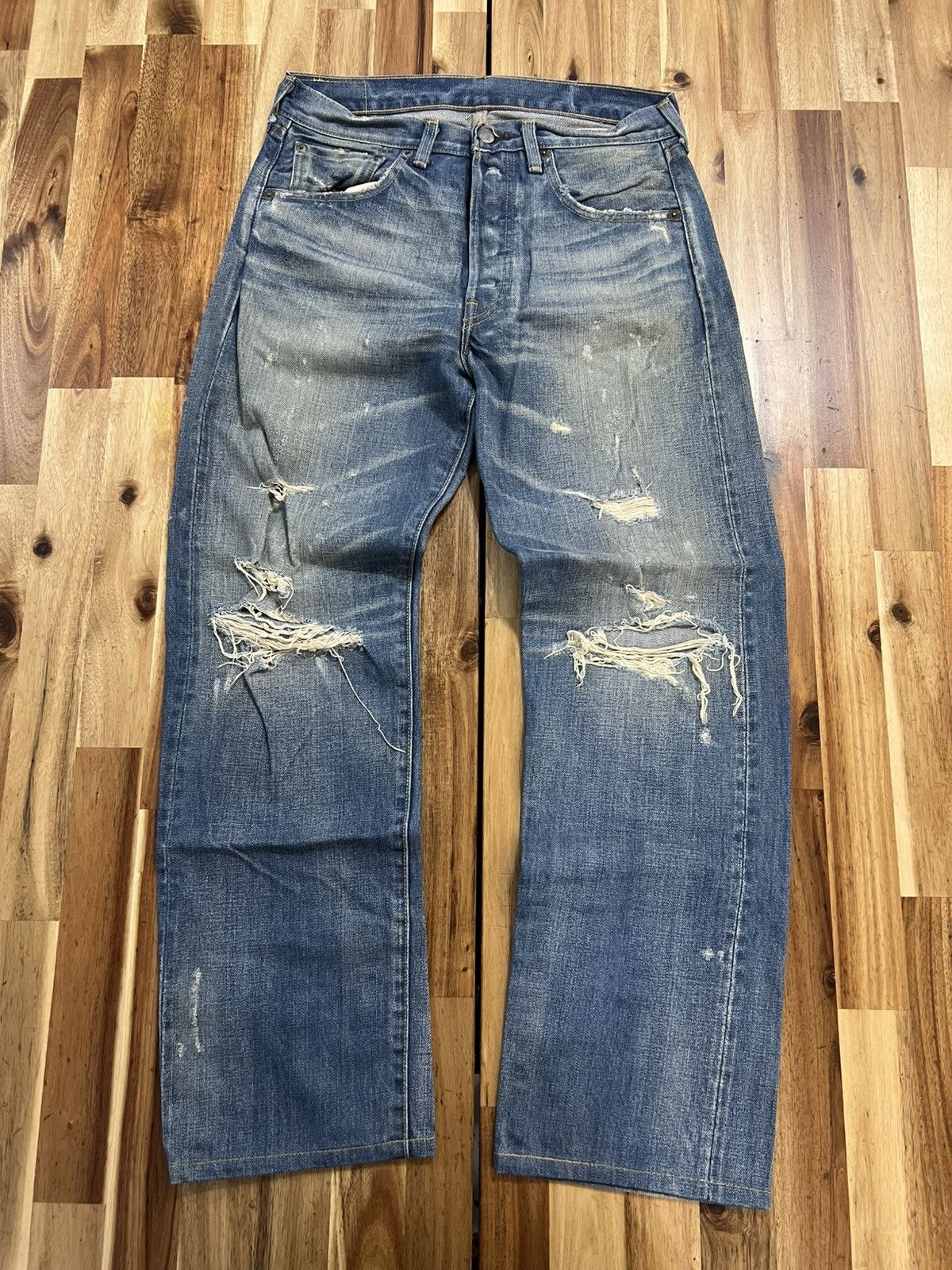Levi's Vintage Levis 501 Big E Distressed Denim Jeans Size US 30 / EU 46 - 1 Thumbnail