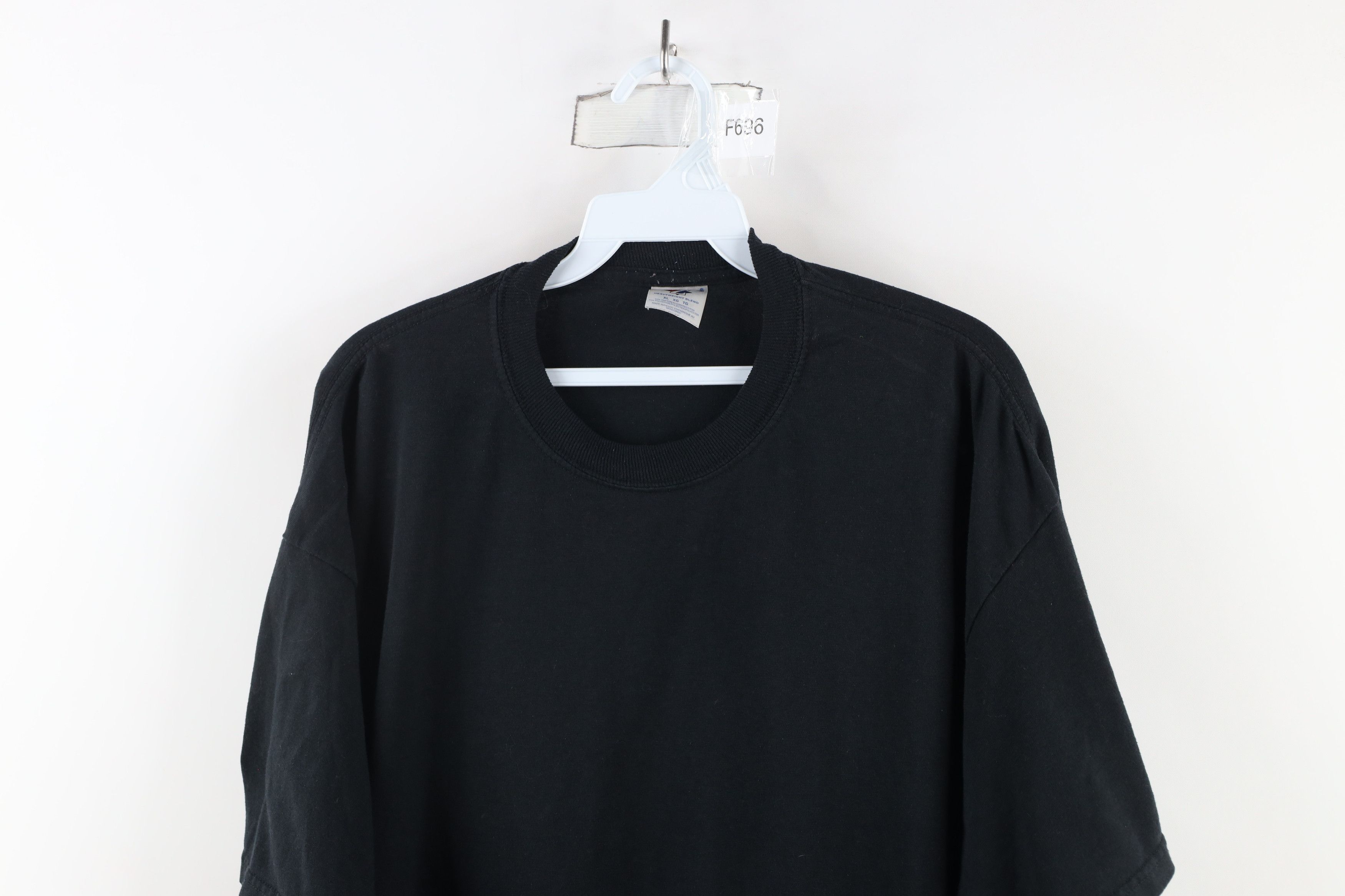 Vintage Vintage 90s Streetwear Blank Heavyweight T-Shirt Black Size US XL / EU 56 / 4 - 2 Thumbnail