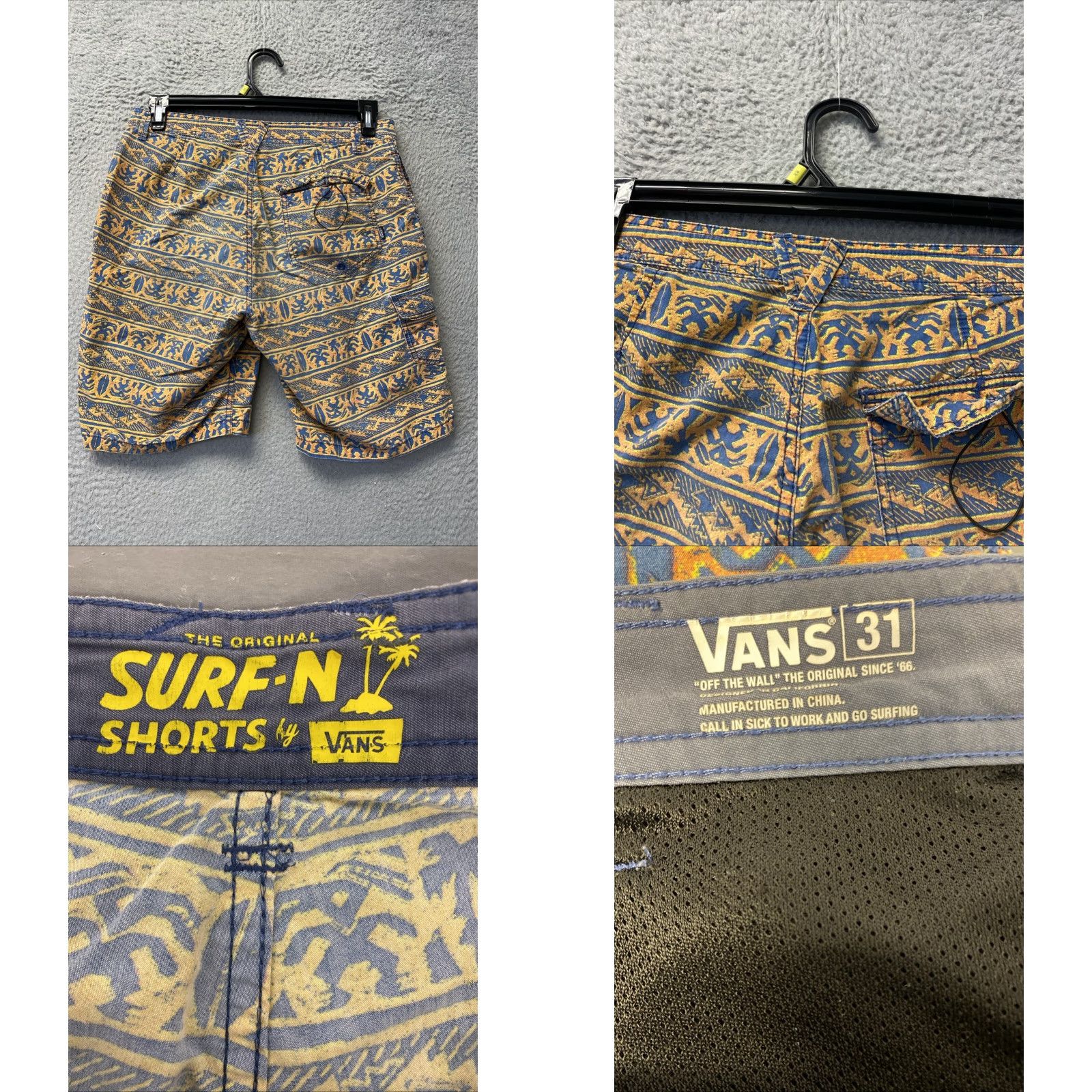 Vans VANS Off The Wall Men's Hybrid Board Shorts 31 Multi-Color Tribal Surfing Beachwear Size US 31 - 8 Thumbnail