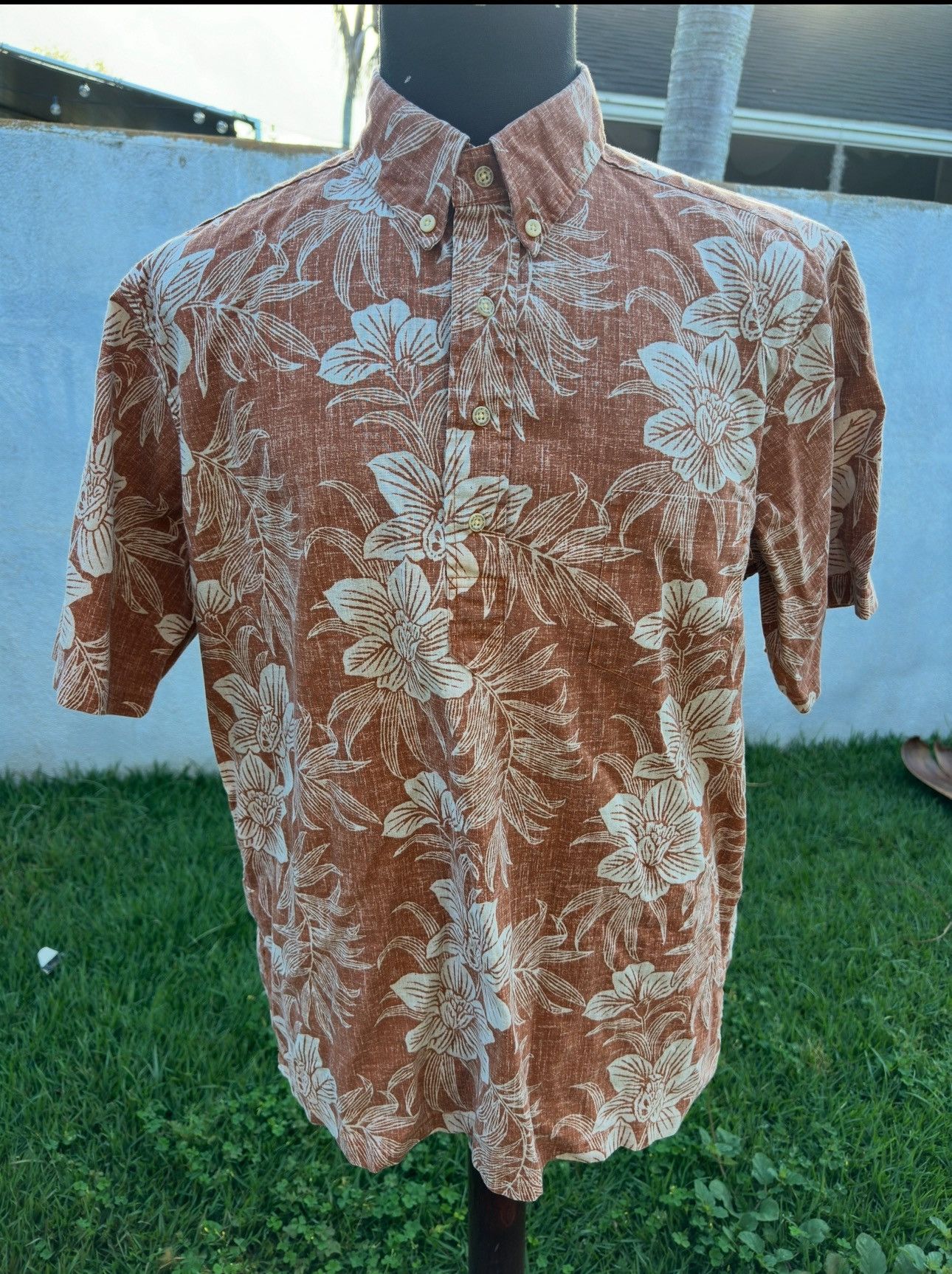 Reyn Spooner PreOwned Reyn Spooner Hawaiian Print Brown Men's L Size US L / EU 52-54 / 3 - 1 Thumbnail