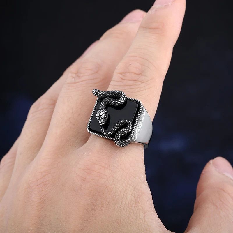 Japanese Brand × Jewelry × Vintage Snack Rock Black Stone Ring Size ONE SIZE - 5 Thumbnail