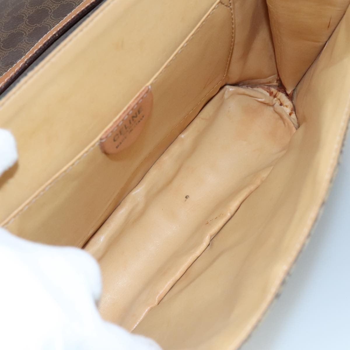 Celine CELINE Macadam Canvas Shoulder Bag Pvc Leather Gold Brown Size ONE SIZE - 10 Thumbnail