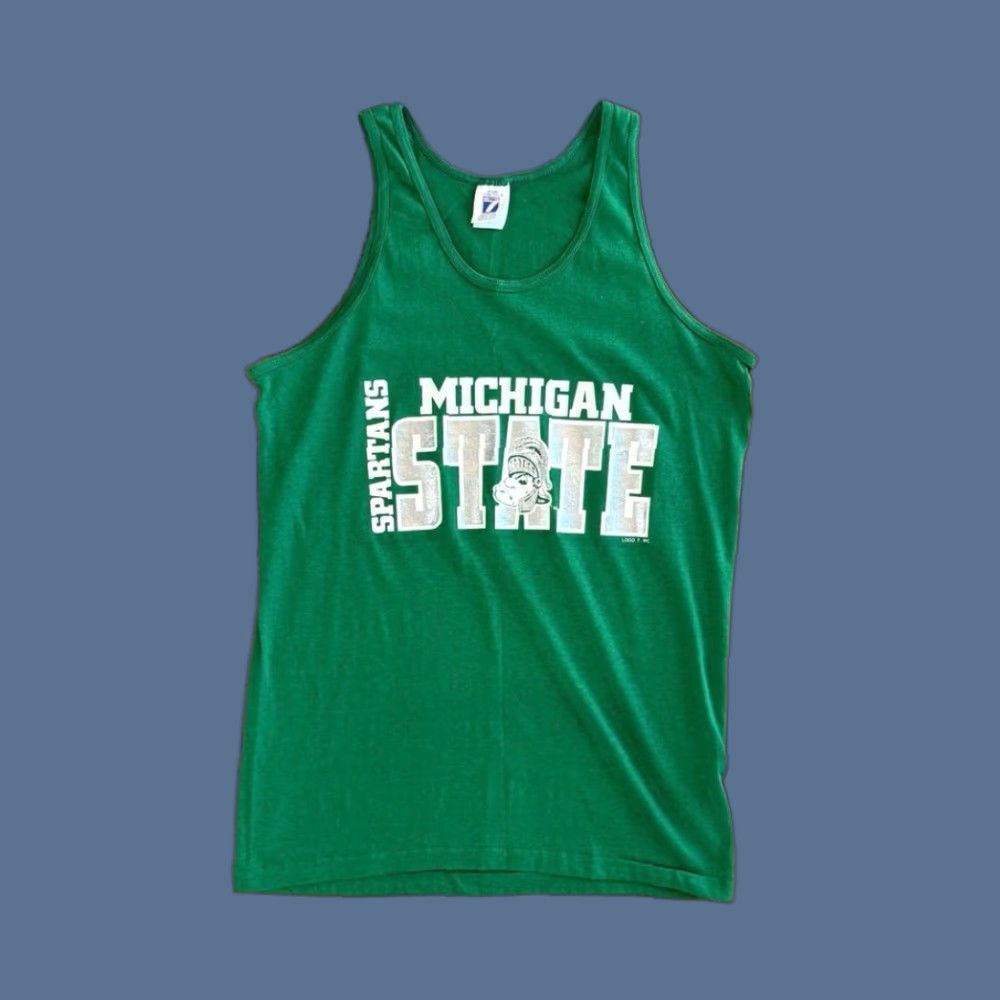 Logo 7 VINTAGE Michigan State University Spartans Tank Top T-Shirt Size Small Size US S / EU 44-46 / 1 - 1 Thumbnail