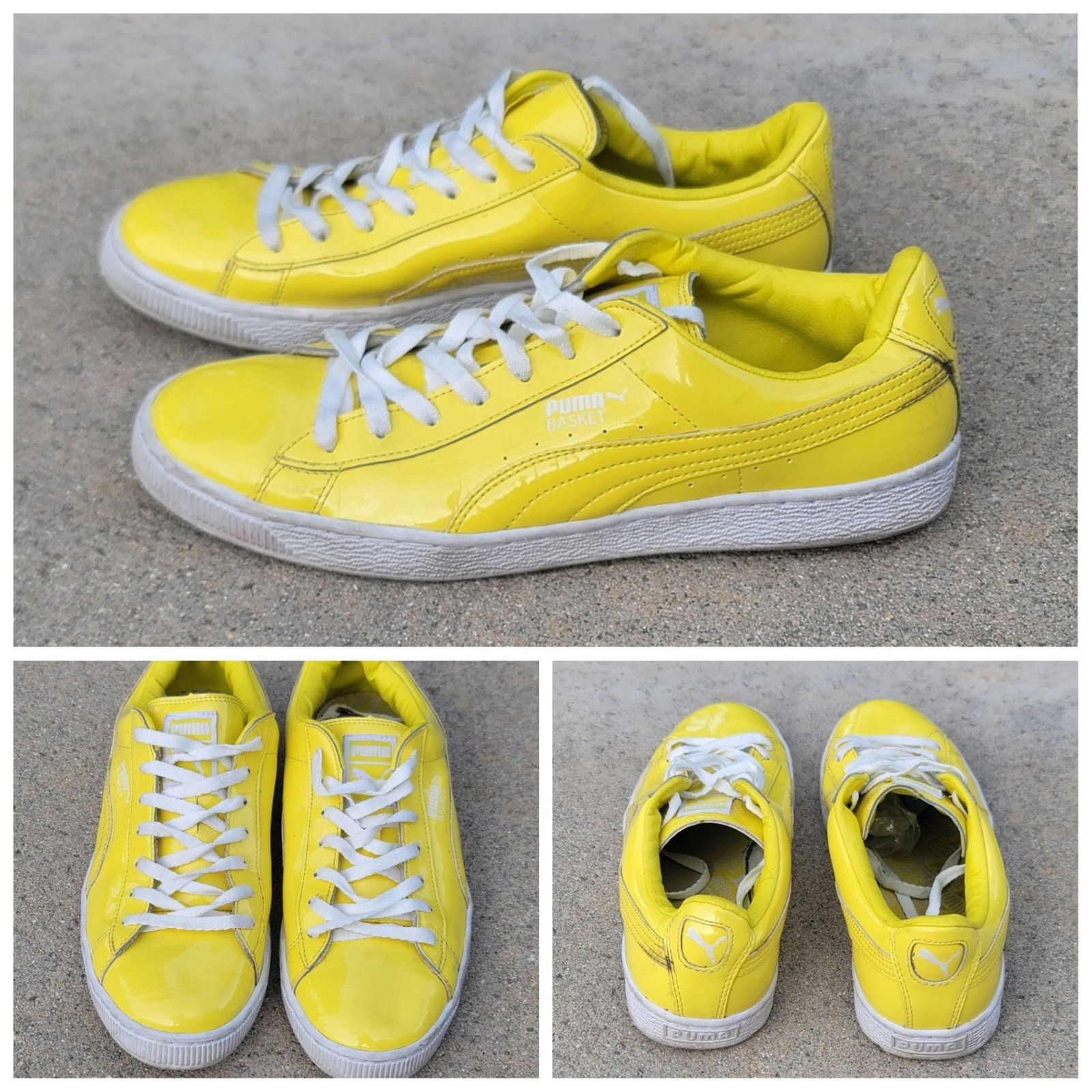 Puma PUMA Yellow Patent Leather Shoes Size US 10 / EU 43 - 1 Thumbnail