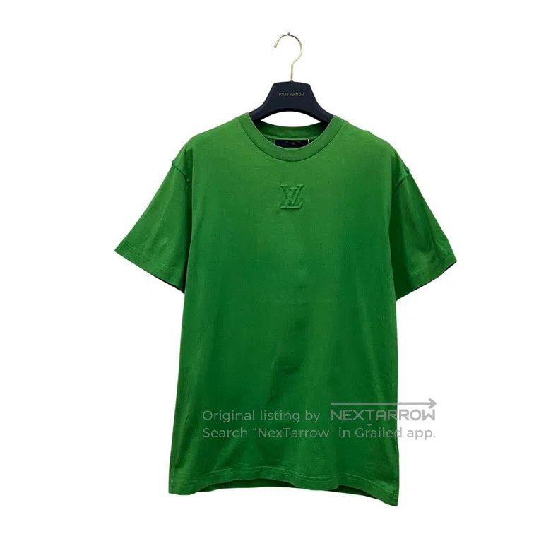 Louis Vuitton Louis Vuitton Green embossed short sleeve Size US S / EU 44-46 / 1 - 1 Thumbnail