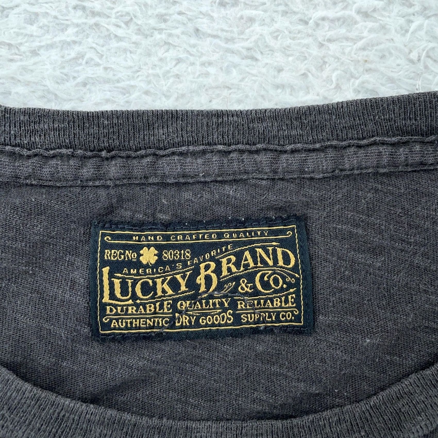 Lucky Brand Lucky Brand T-Shirt Gray Medium Sin City Motorcycle Rally Widowmakers Run Las Vegas Mens Shirt Graphic Print Short Sleeve Crew Neck Vintage No Size US M / EU 48-50 / 2 - 7 Thumbnail