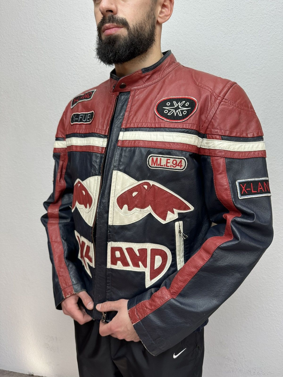 Red Bull Vintage Red Bull Racing X Land Y2K Biker Leather Jacket Size US M / EU 48-50 / 2 - 8 Thumbnail