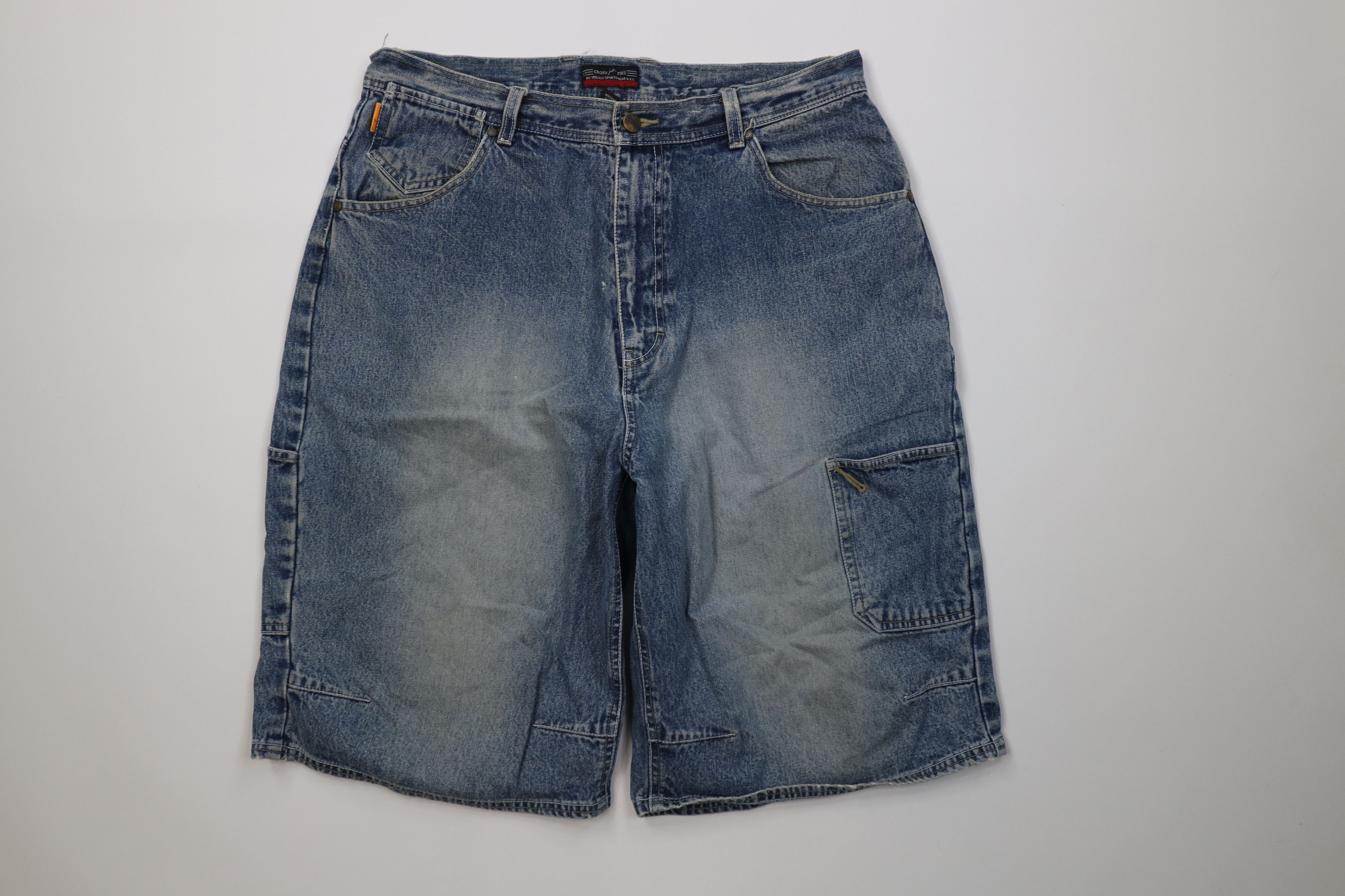 Vintage Vintage 90s Y2K Streetwear Baggy Fit Denim Jean Shorts Blue Size US 34 / EU 50 - 1 Thumbnail