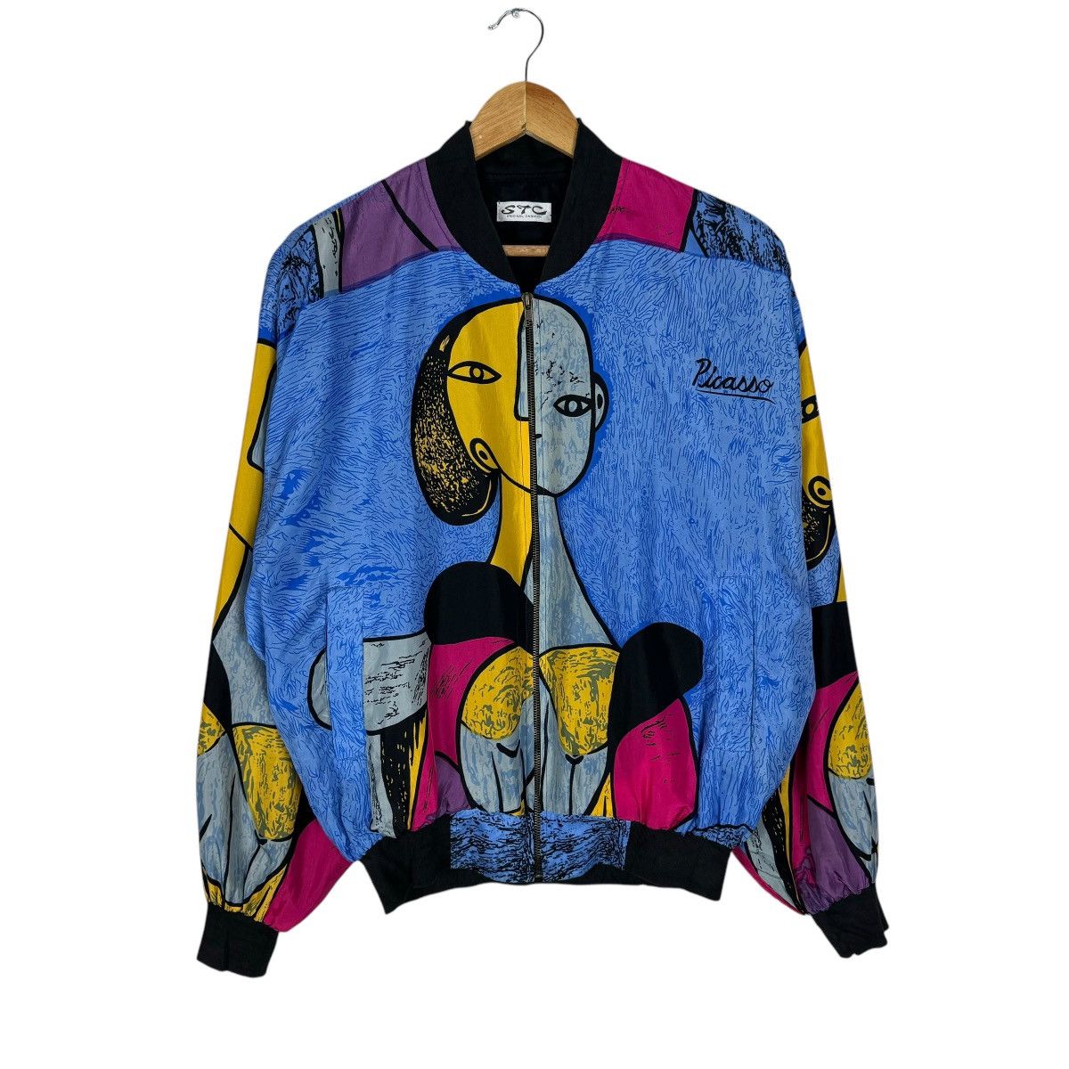 Art Comes First × Vintage ⚡️PICASSO SILK CUBISM POP ART BAROQUE ZIPPER JACKET Size US M / EU 48-50 / 2 - 2 Thumbnail
