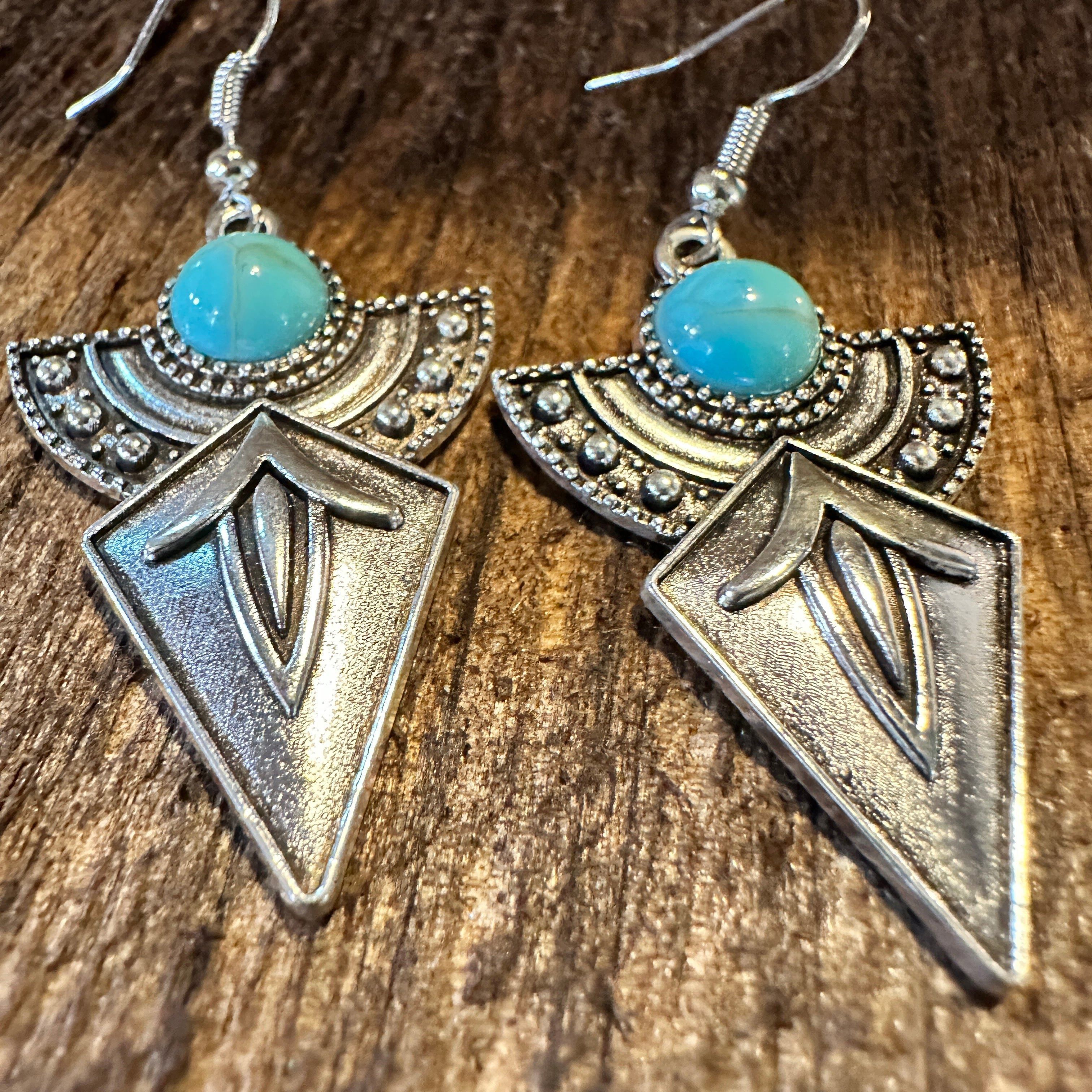 Other Boho Hippie Vintage Arrow Dangle Wire Earrings, Turquoise St Size ONE SIZE - 7 Thumbnail