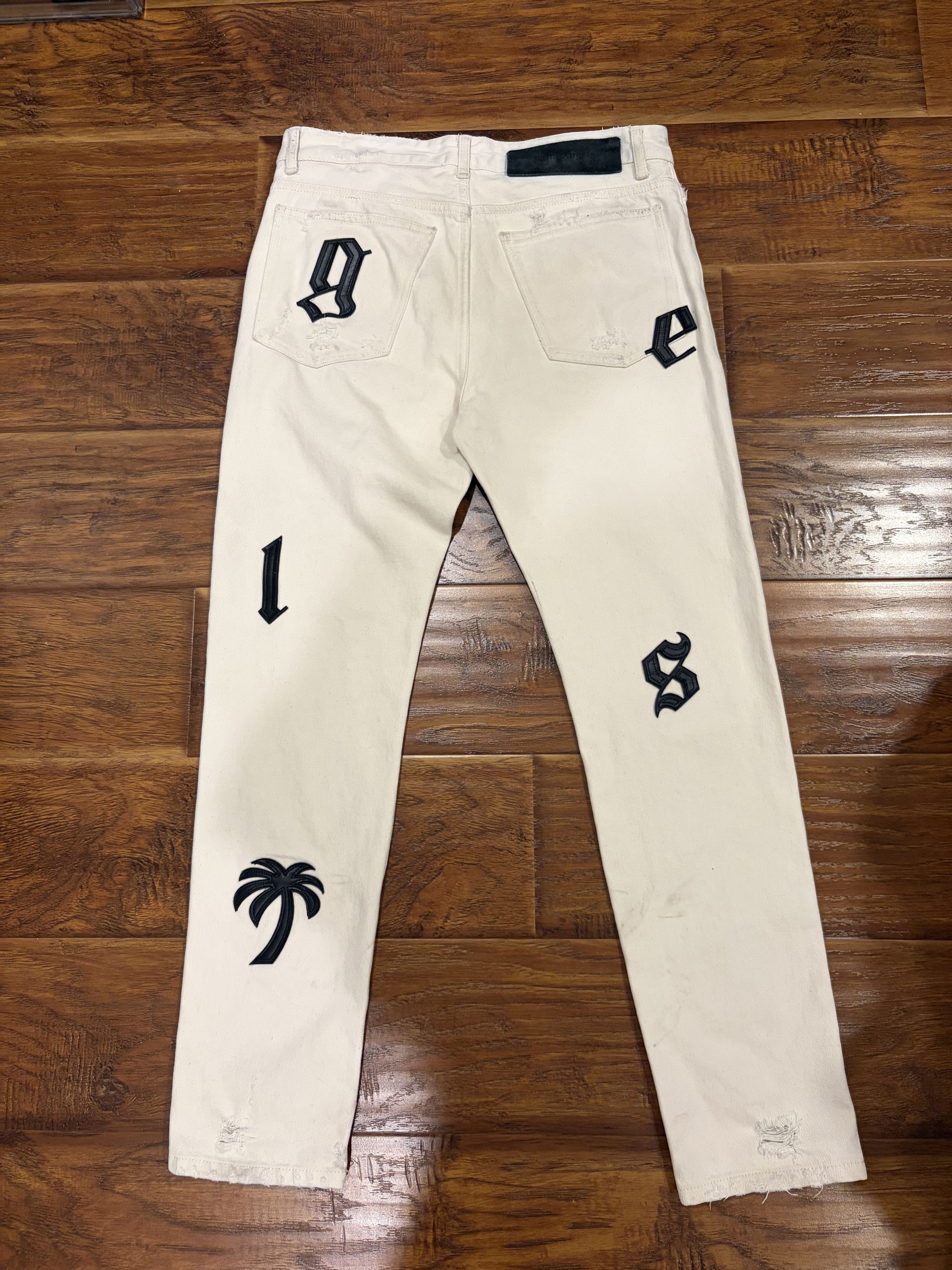 Palm Angels Palm Angels White Logo Patch Jeans Size US 31 - 2 Thumbnail