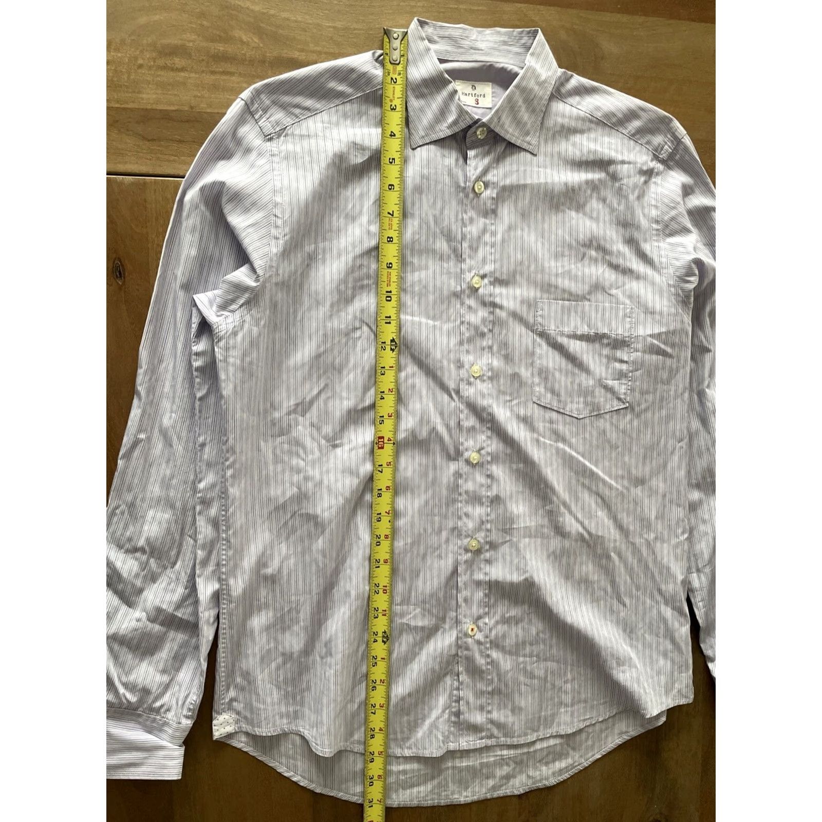Hartford Hartford Button-Up Shirt Men's Small Striped Purple Cotton Long Sleeve Lightweight Casual Workwear Shirt Size US S / EU 44-46 / 1 - 7 Thumbnail
