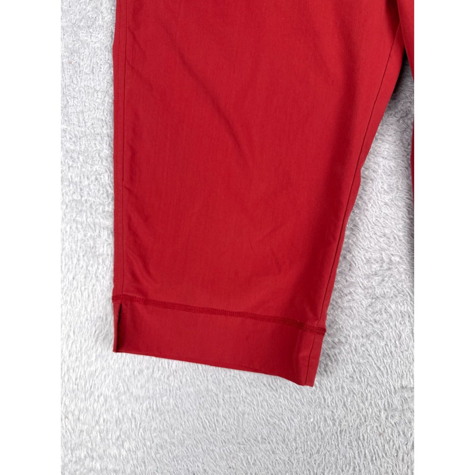Vintage Columbia Shorts Women 10 Red Cotton Blend Chino XCO Hiking Camping 30x16 Elastic Waist Pockets Mid Rise Casual Activewear Summer Women Size 32" / US 10 / IT 46 - 3 Thumbnail