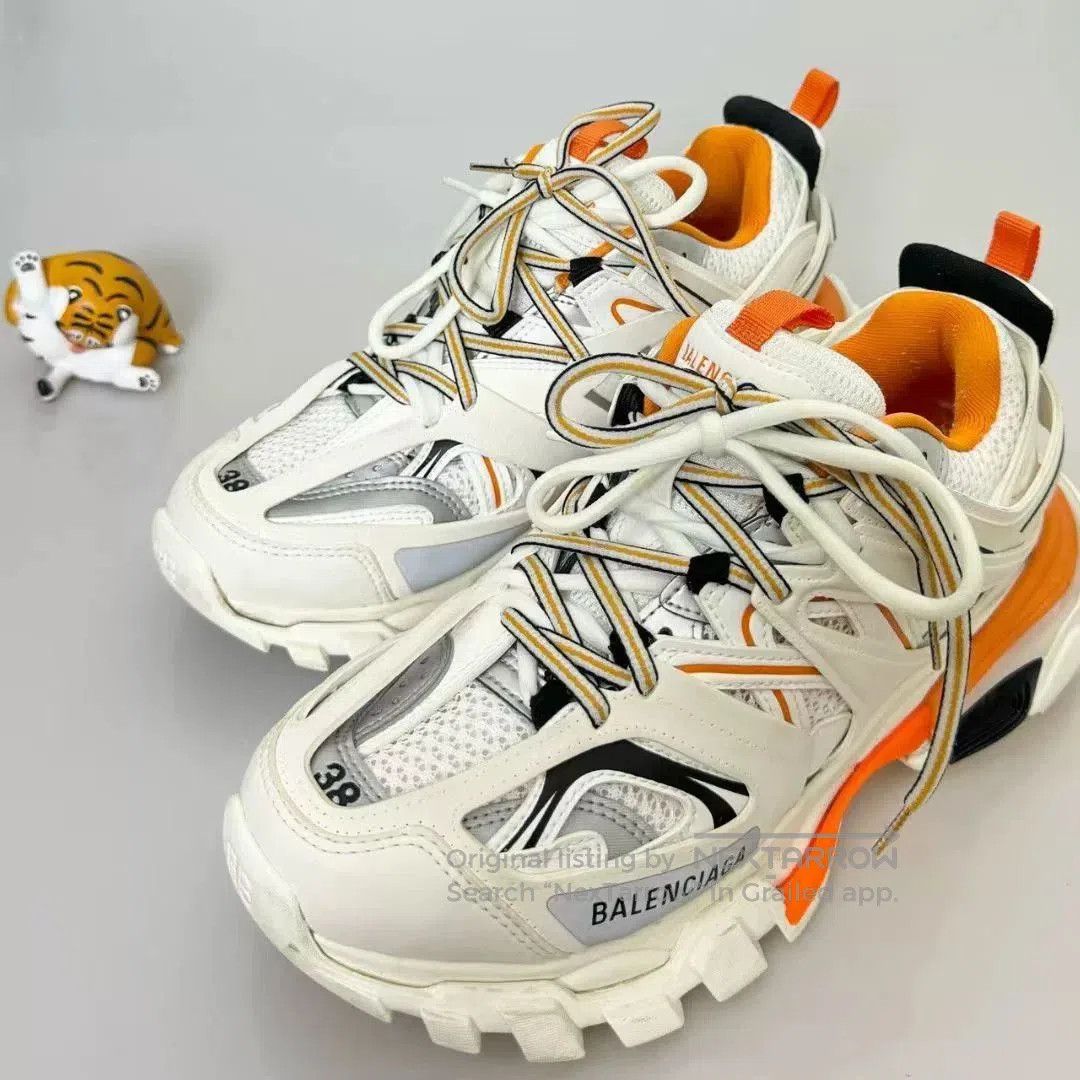 Balenciaga Balenciaga Track White Orange. Size US 7 / IT 37 - 1 Thumbnail