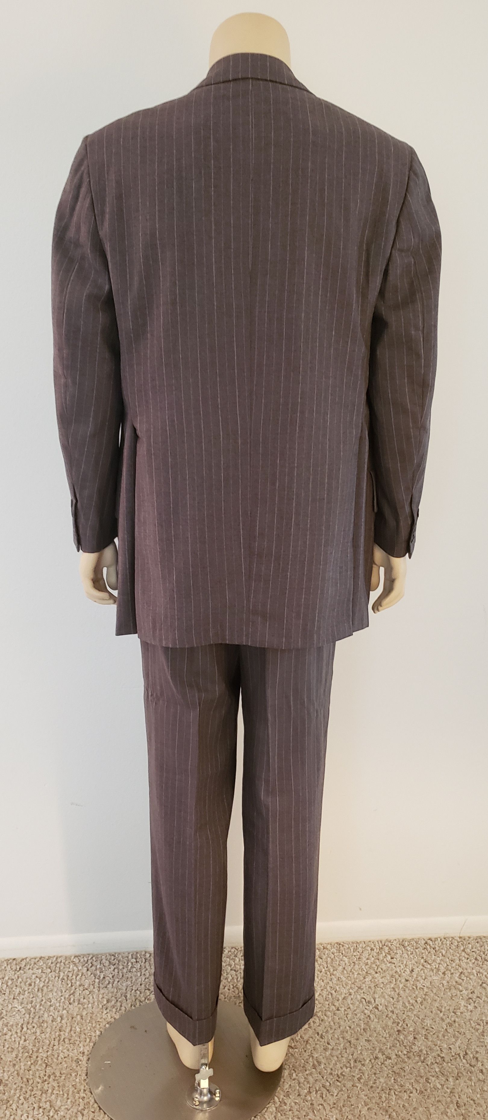 Vintage custom suit 43R grey pinstripe 1976 NY Athletic Club Size 42R - 9 Thumbnail
