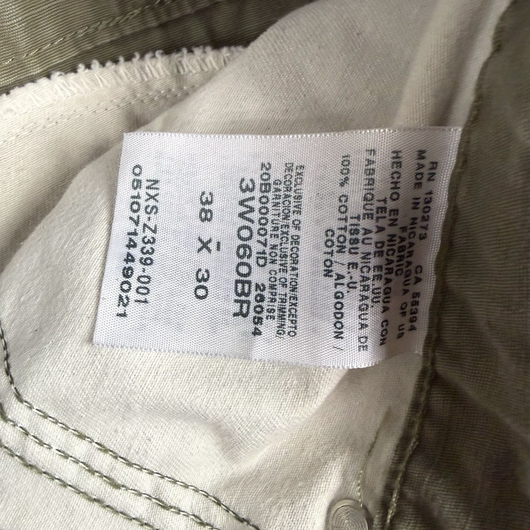 Wrangler VINTAGE Wrangler Riggs Canvas Double Knee Cargo Pants Green Y2K Carpenter 38x30 Mens Size US 38 / EU 54 - 4 Thumbnail