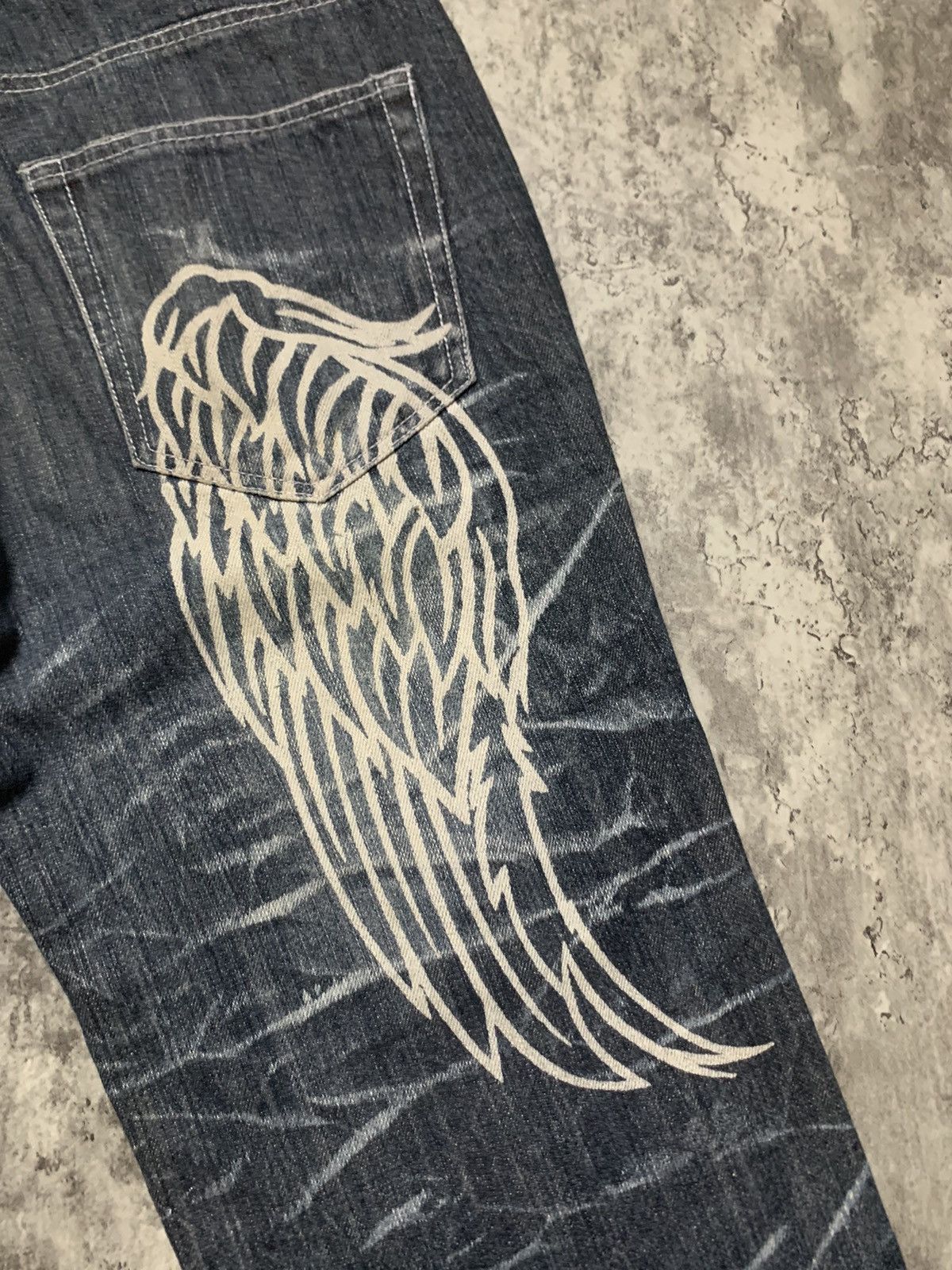 Tornado Mart Nylaus Japanese Clawmark Acid Wash Jorts Size US 31 - 2 Thumbnail