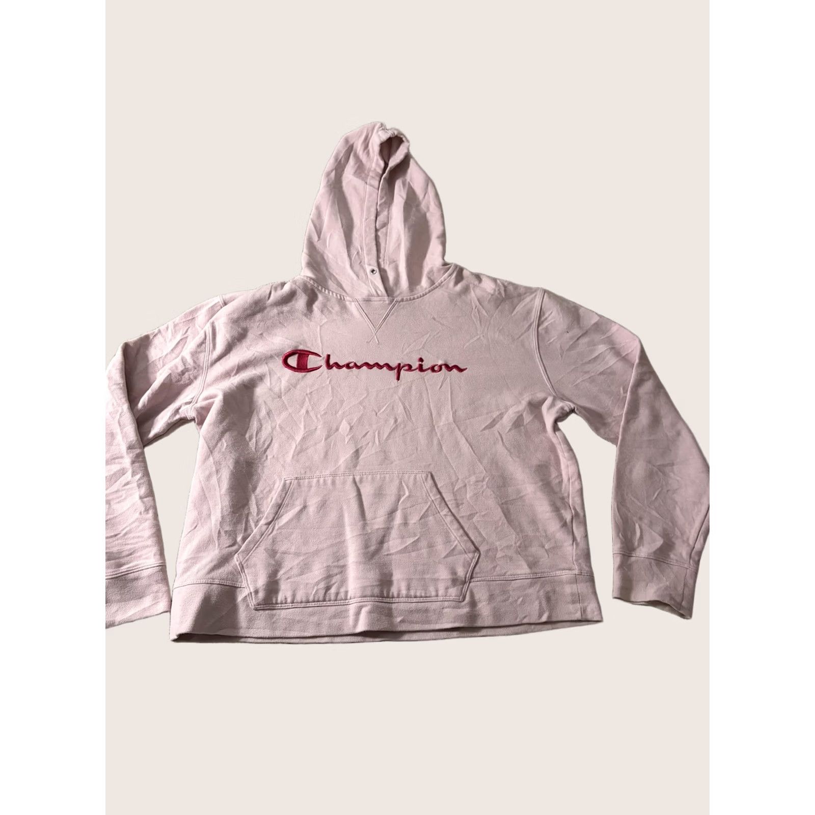 Champion Champion Hoodie Womens XL Pink Fleece Pullover Embroidered Logo Sweatshirt Size XL / US 12-14 / IT 48-50 - 1 Thumbnail