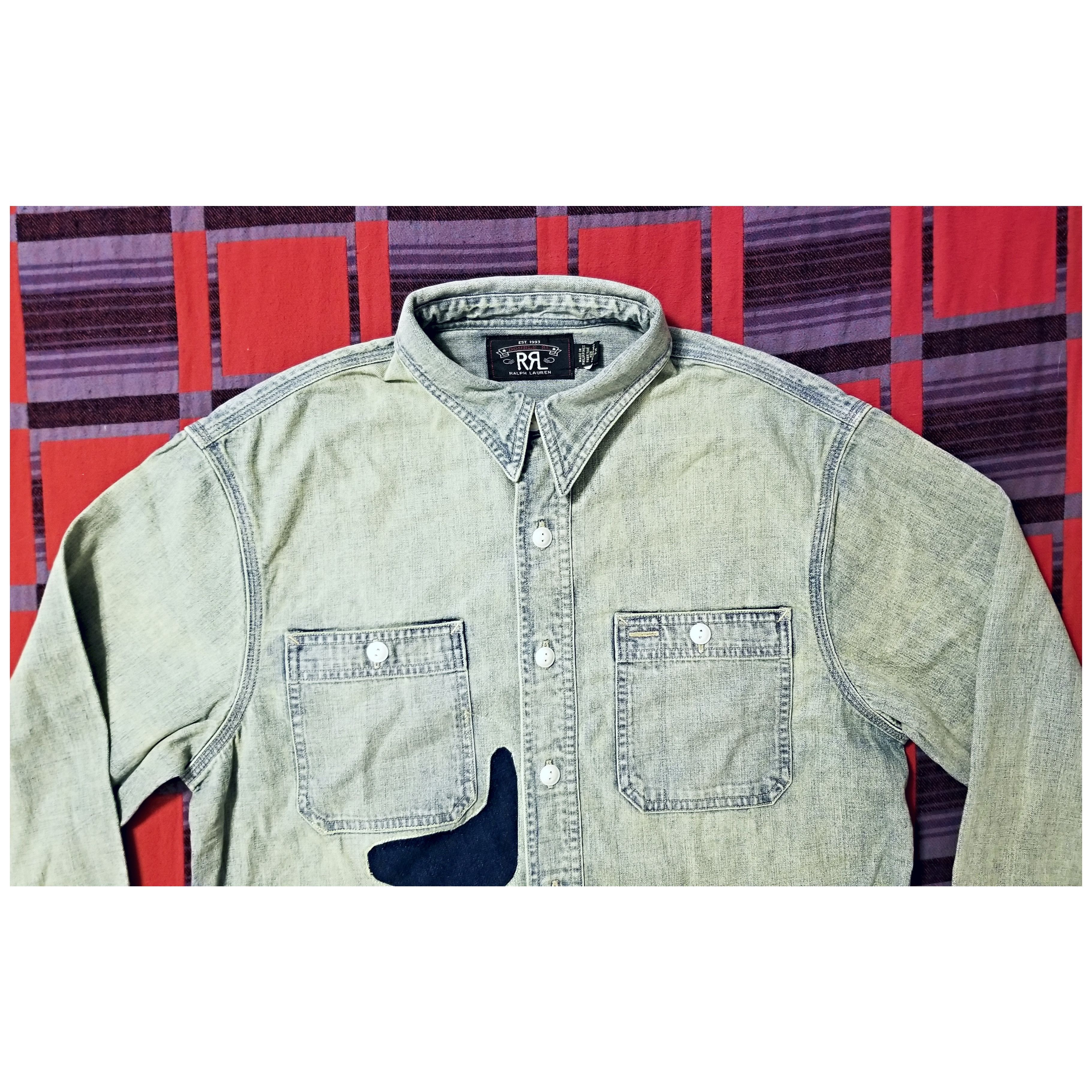 RRL Ralph Lauren DOUBLE RL RALPH LAUREN RRL DENIM SHIRT- MEN'S SIZE SMALL Size US S / EU 44-46 / 1 - 6 Thumbnail