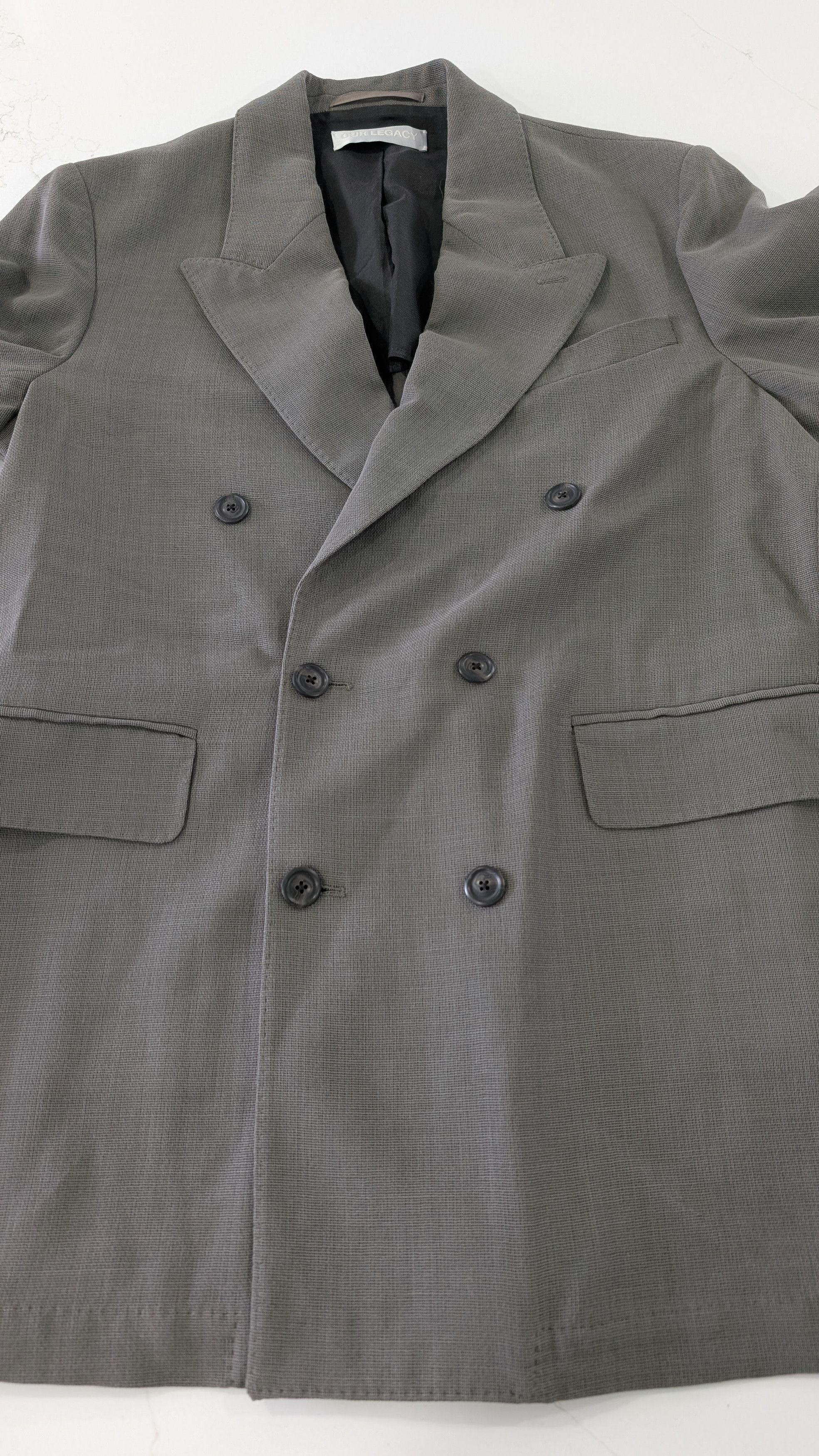 Our Legacy OUR LEGACY Sharp DB Blazer 52 XL Double Grey Weave Size 42L - 6 Thumbnail