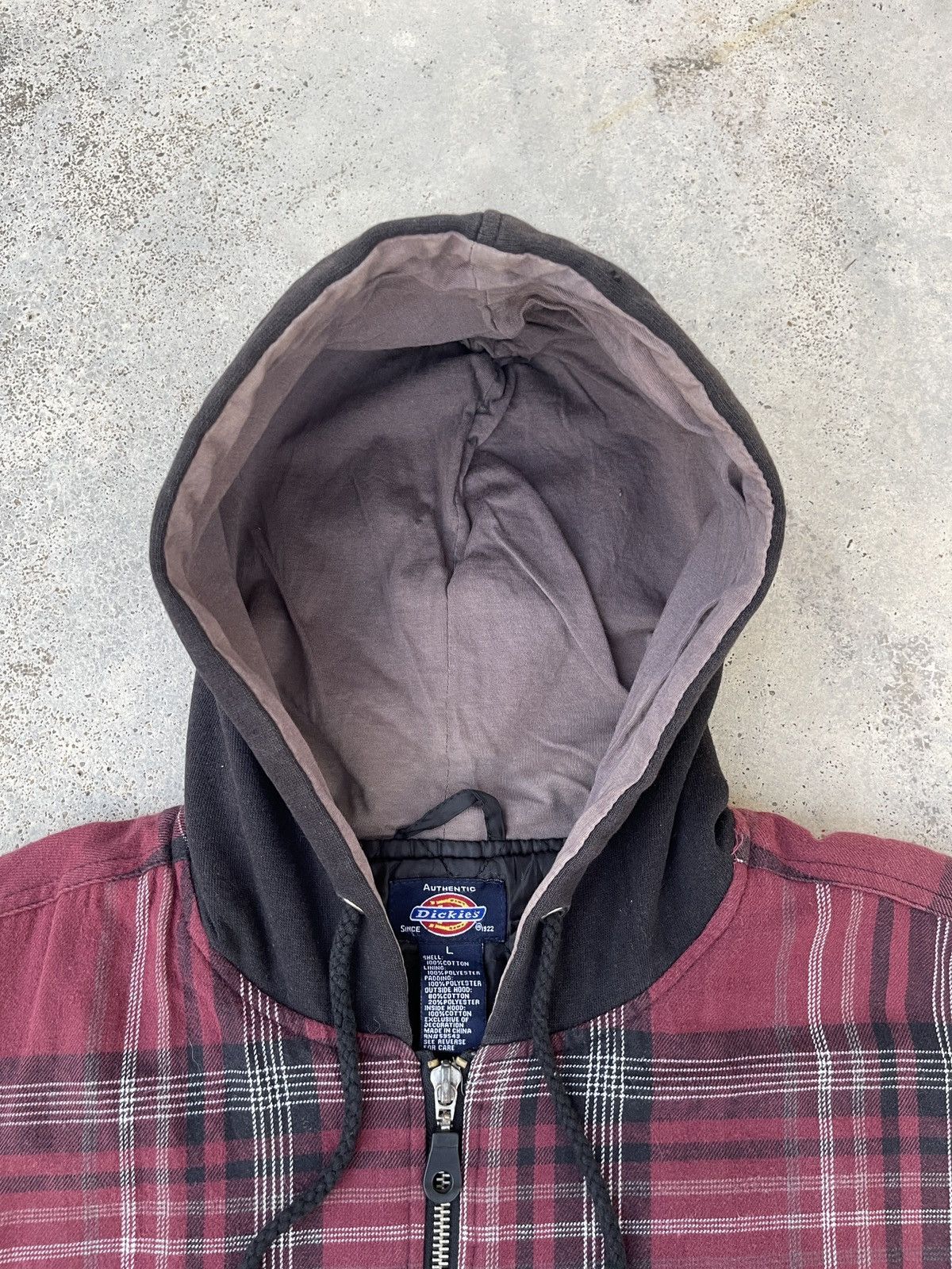 Carhartt × Dickies × Vintage Vintage Distressed Dickies Quilted Flannel Zip Up Hoodie Size US XL / EU 56 / 4 - 12 Thumbnail