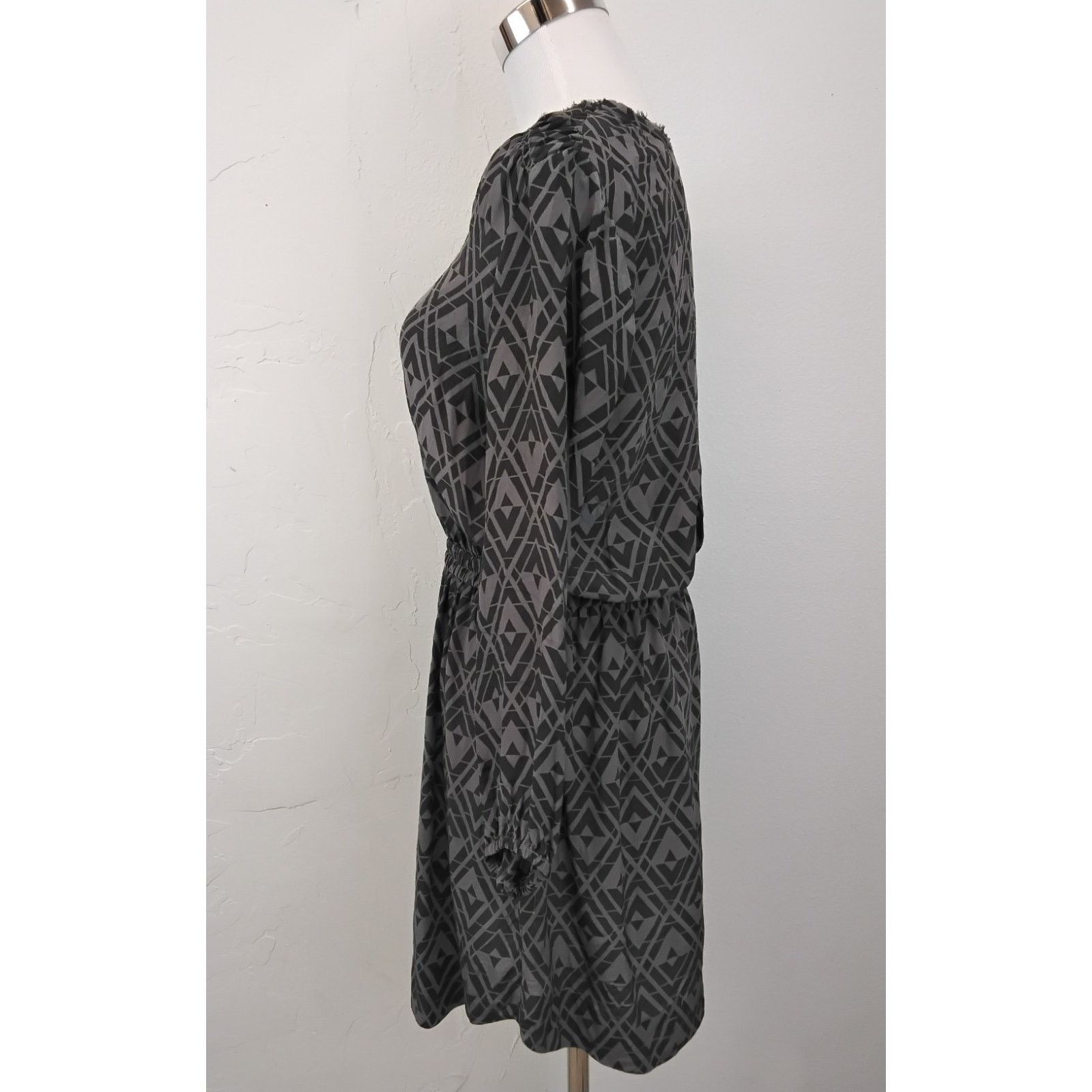 Rebecca Taylor Rebecca Taylor Dress Women's 2 Gray Geometric Pattern Size XS / US 0-2 / IT 36-38 - 4 Thumbnail