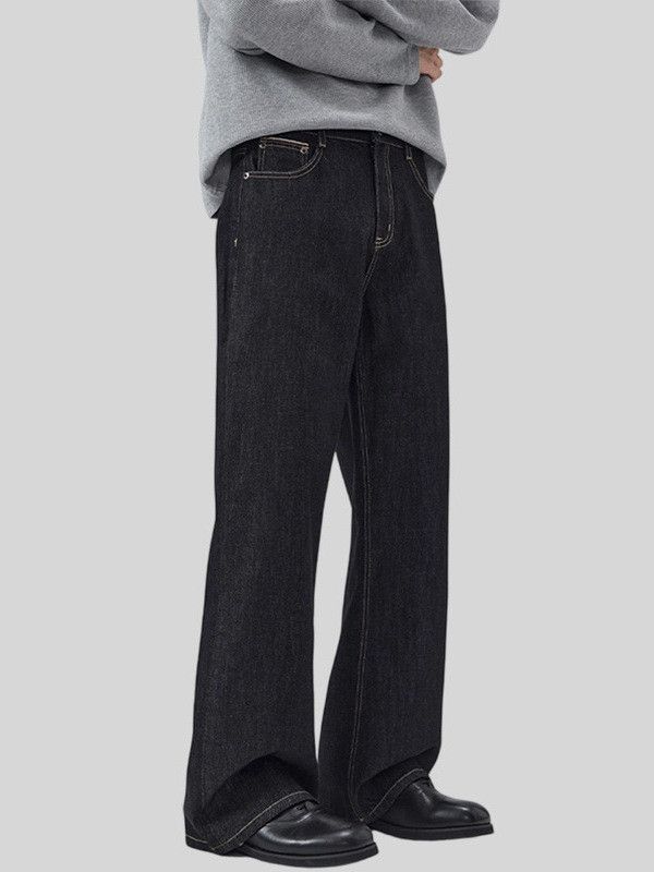 Japanese Brand Men's Retro Loose Straight Leg Black Jeans y2k Size US 32 / EU 48 - 3 Thumbnail