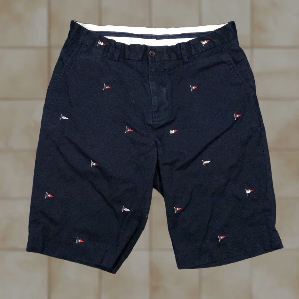 Polo Ralph Lauren VINTAGE Polo Ralph Lauren Shorts Mens 33 Blue Chino Nautical Pennant Flag Preppy Polo Ralph Lauren Shirts Size US XS / EU 42 / 0 - 1 Thumbnail