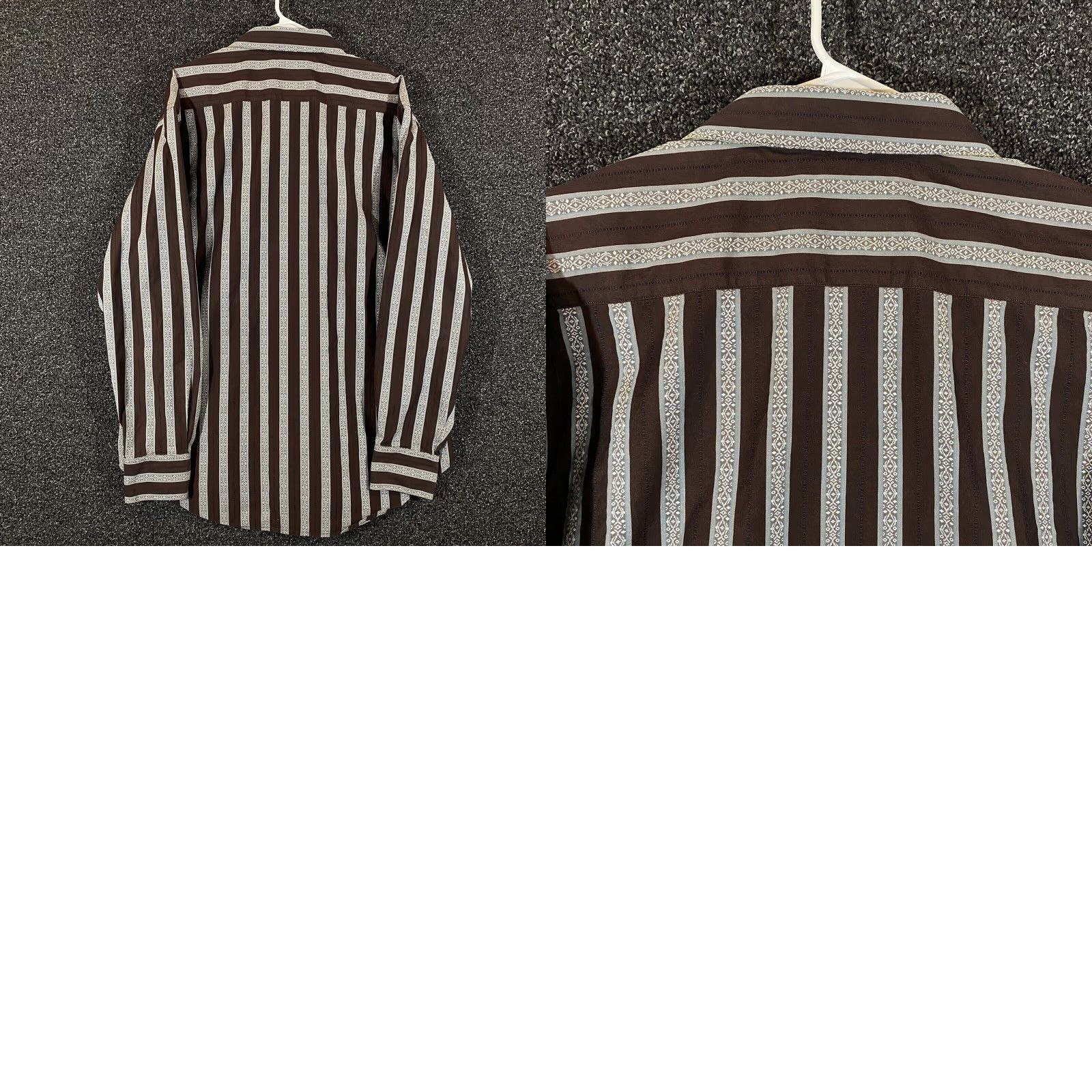 Robert Graham VINTAGE Robert Graham Shirt Mens XL Long Sleeve Collared Button-Up Cotton Brown Gray Striped Casual Size US XL / EU 56 / 4 - 8 Thumbnail