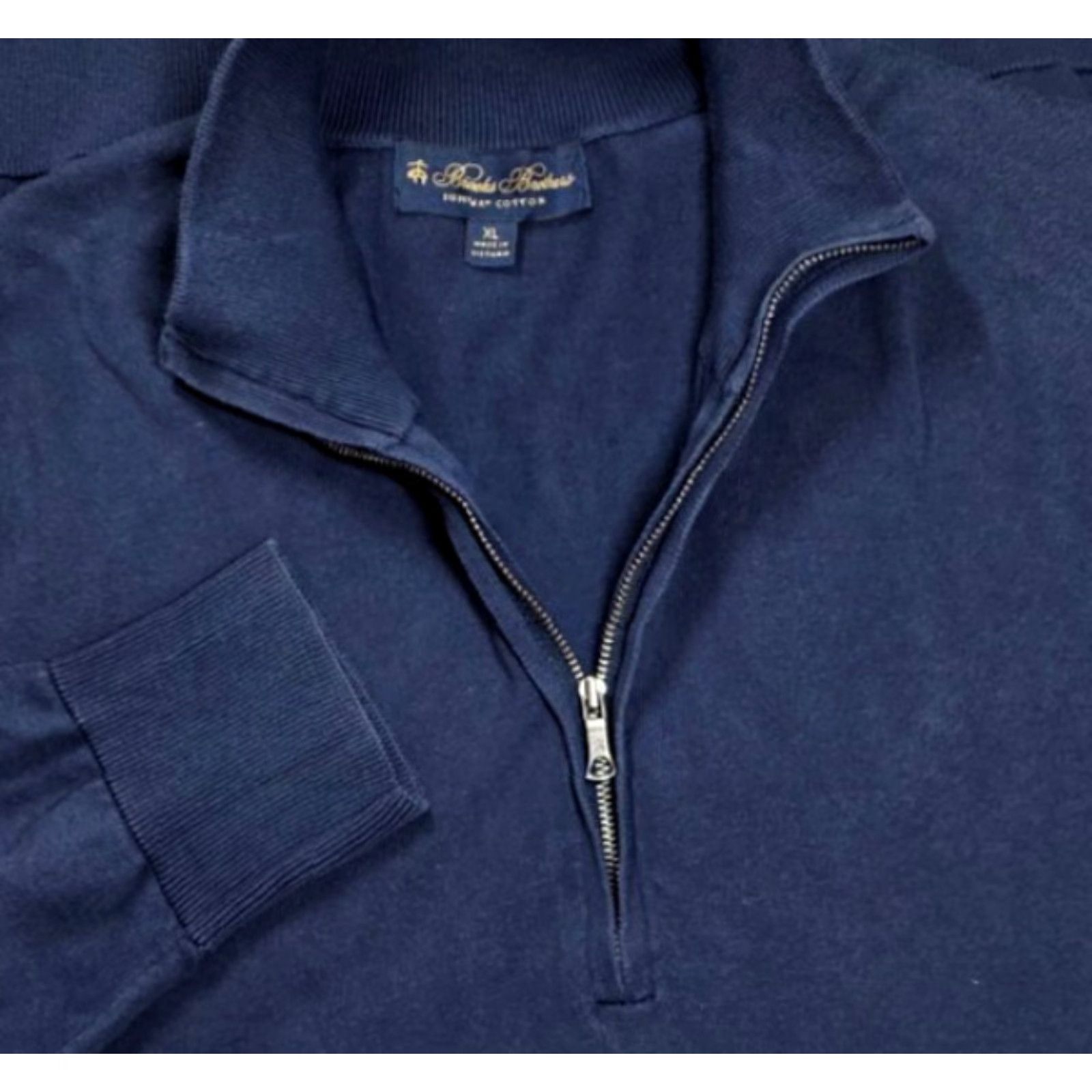 Brooks Brothers Brooks Brothers Supima Cotton Quarter Zip Pullover Knit Sweater Mens XL Blue Size US XL / EU 56 / 4 - 2 Thumbnail
