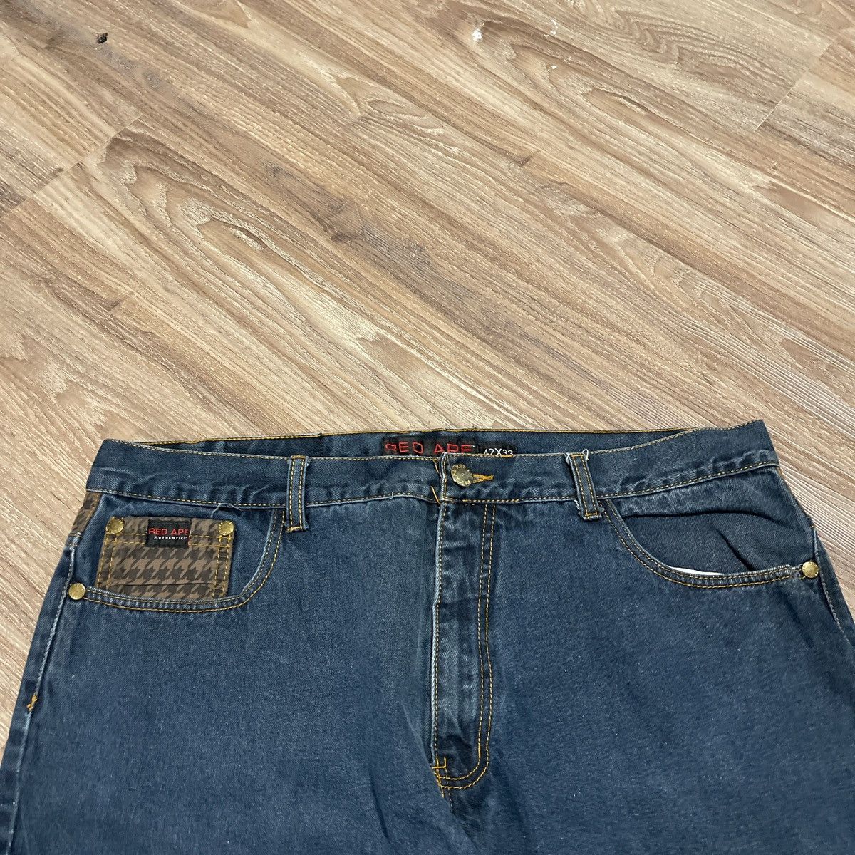Japanese Brand × Vintage Vintage 90’s Red Ape Wide Leg Baggy Dark Wash Denim Size US 42 / EU 58 - 2 Thumbnail