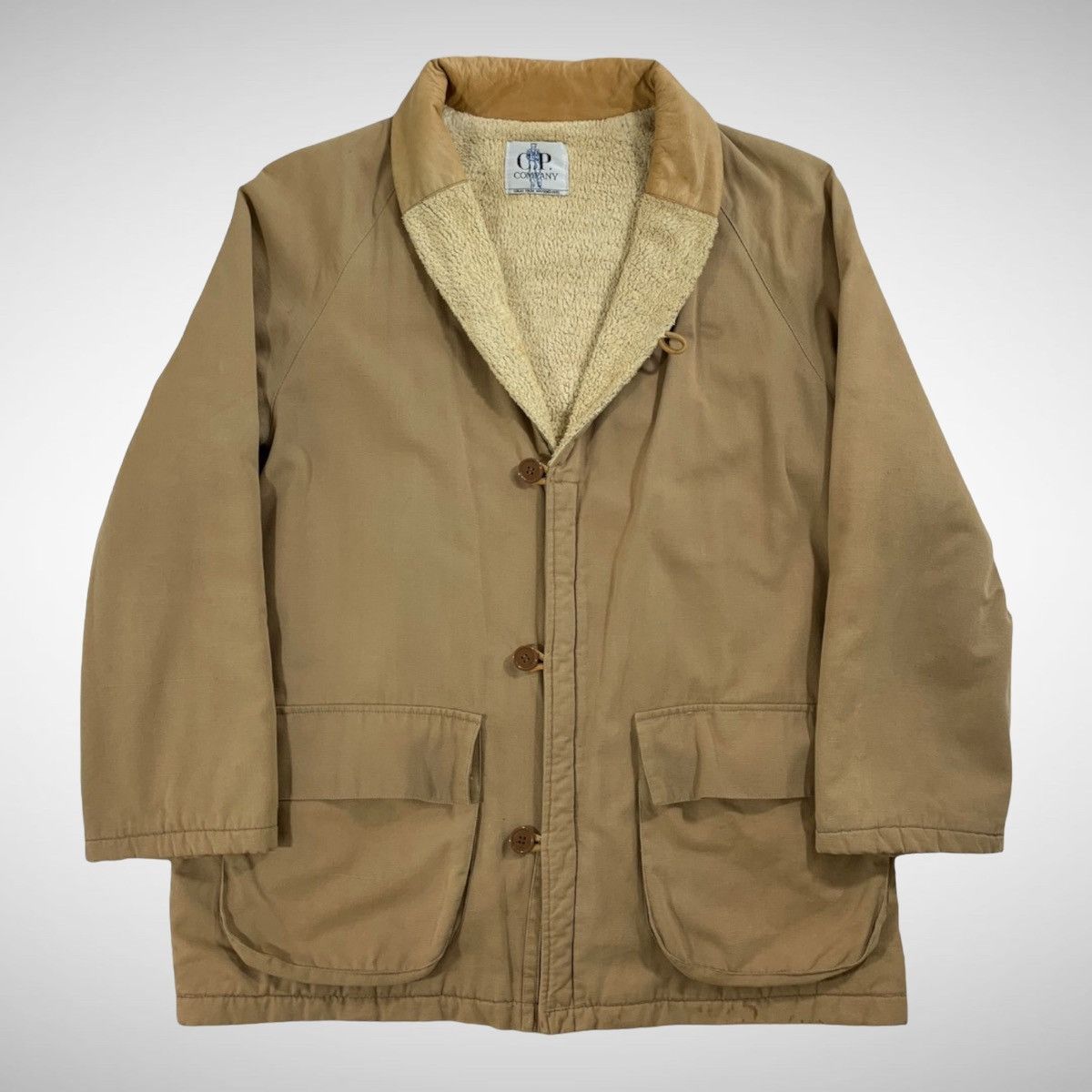 image of C P Company Cp Company Wool/cotton Coat (1980S) in Beige, Men's (Size Large)